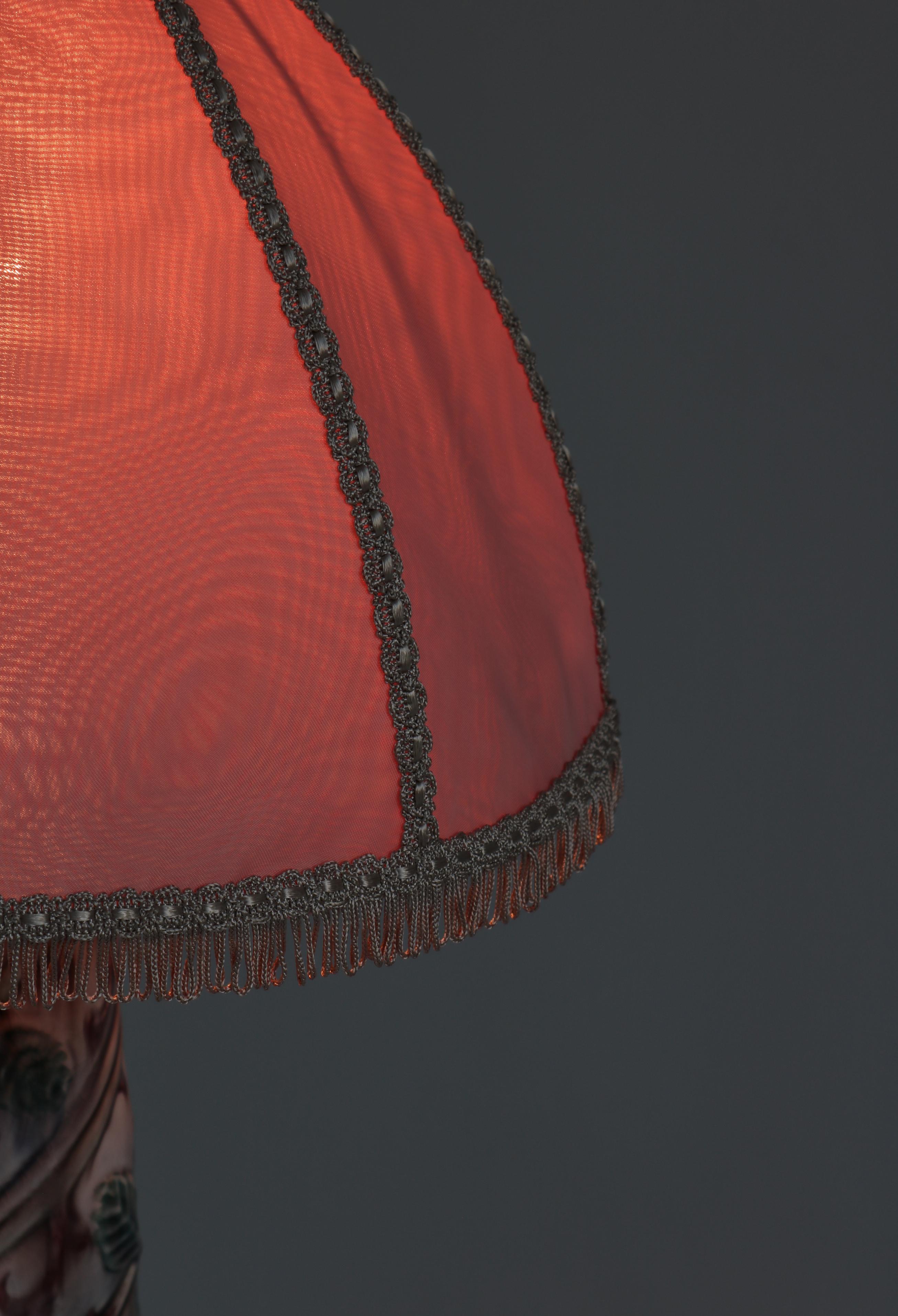 Schwedische Grace Pink-Porzellan-Tischlampe mit Foliage-Dekor, Louise Adelborg, 1920er-Jahre im Angebot 6