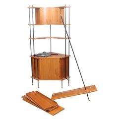 Swedish Modern "Prydno" Freestanding Wall Unit in Teak