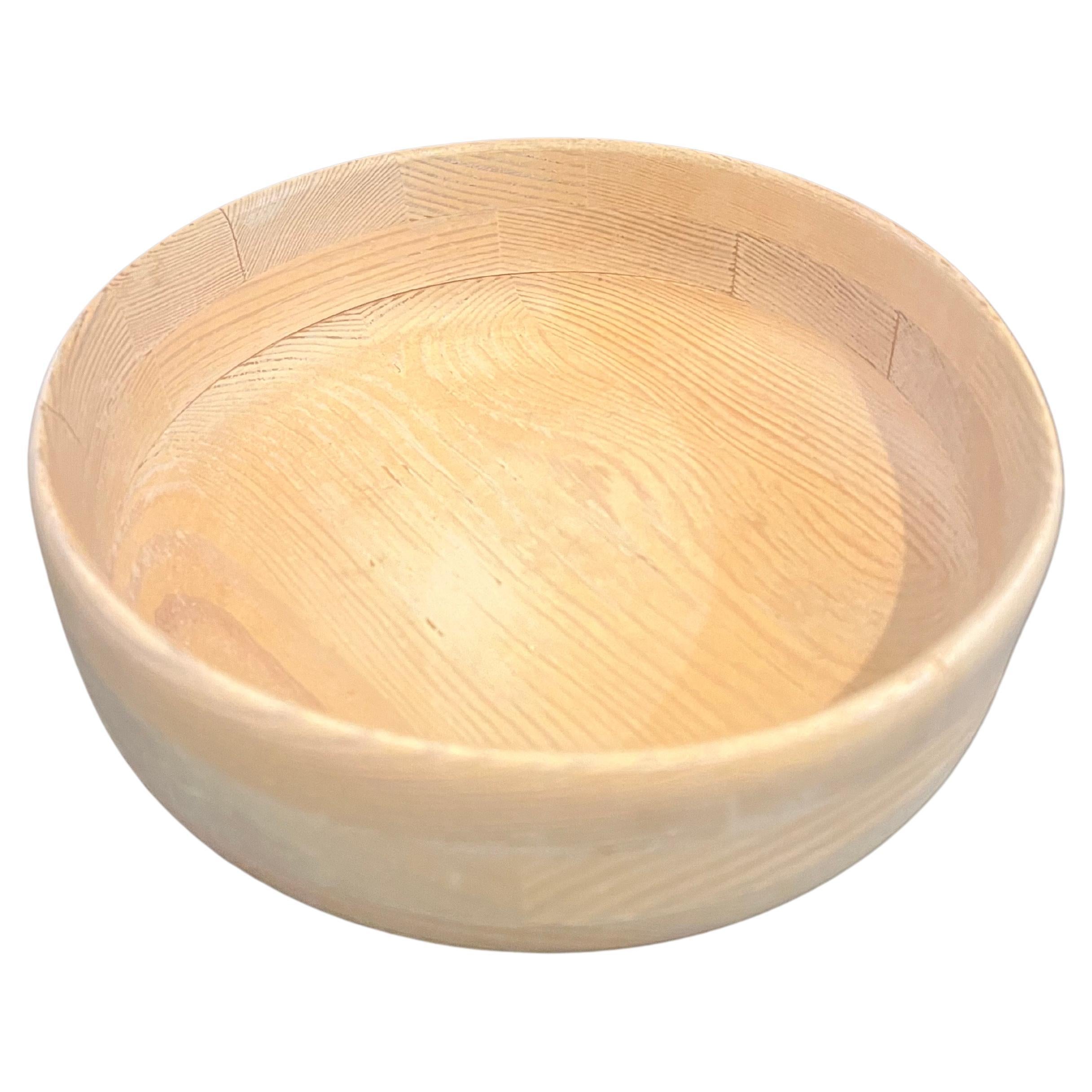 Swedish Modern Rare solid Pine Low Bowl by Karl Holmberg in Pine In Good Condition For Sale In San Diego, CA