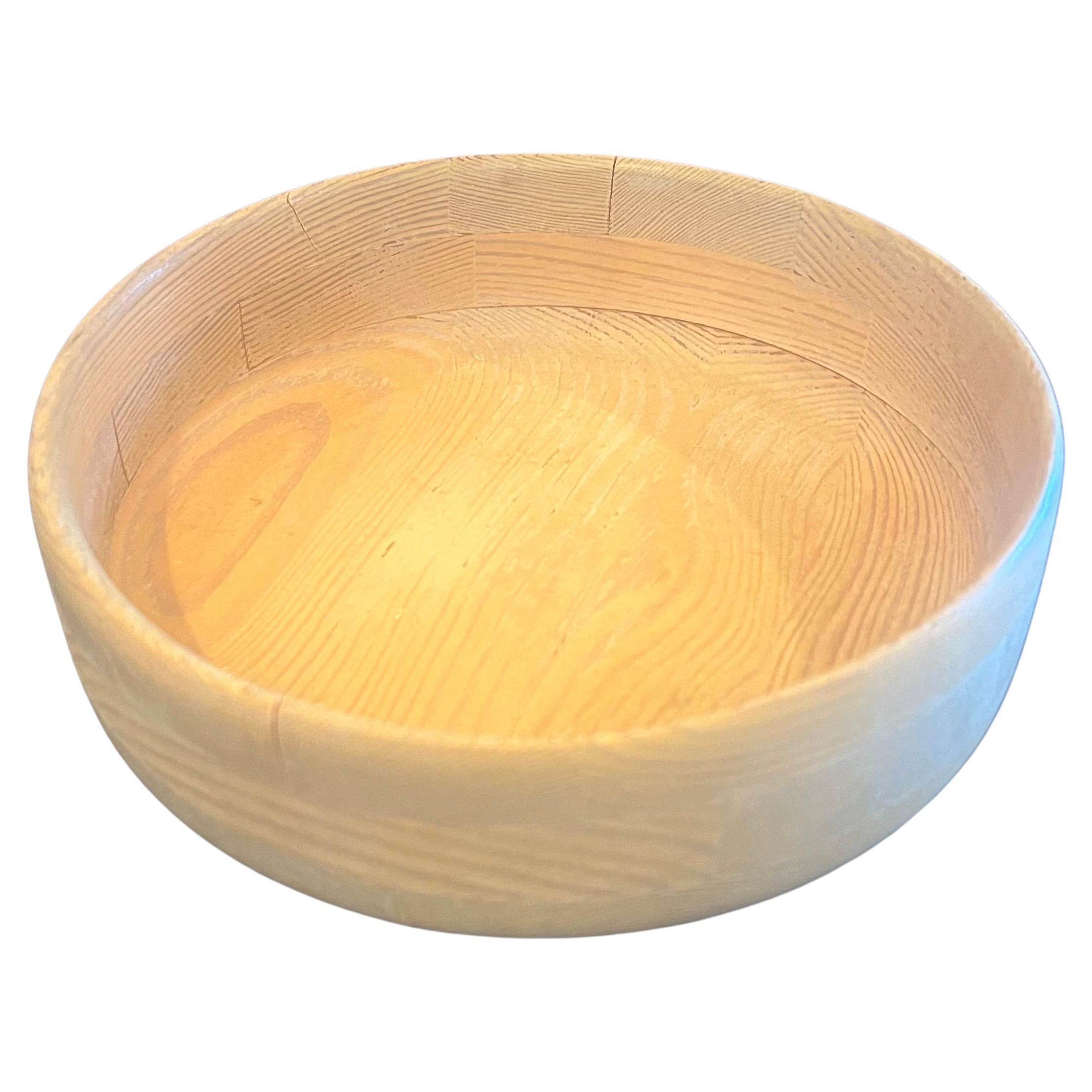 20th Century Swedish Modern Rare solid Pine Low Bowl by Karl Holmberg in Pine For Sale