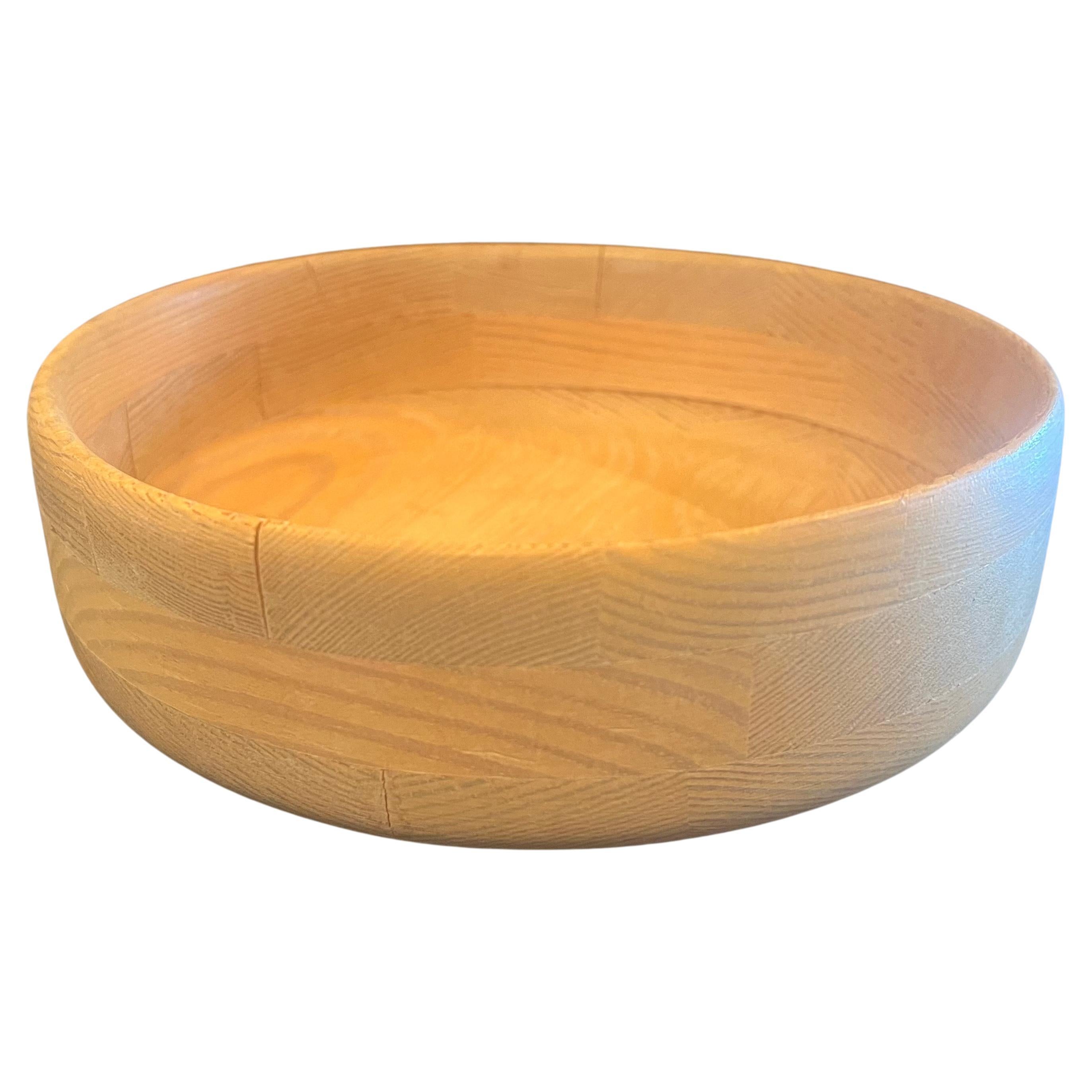 Swedish Modern Rare solid Pine Low Bowl by Karl Holmberg in Pine