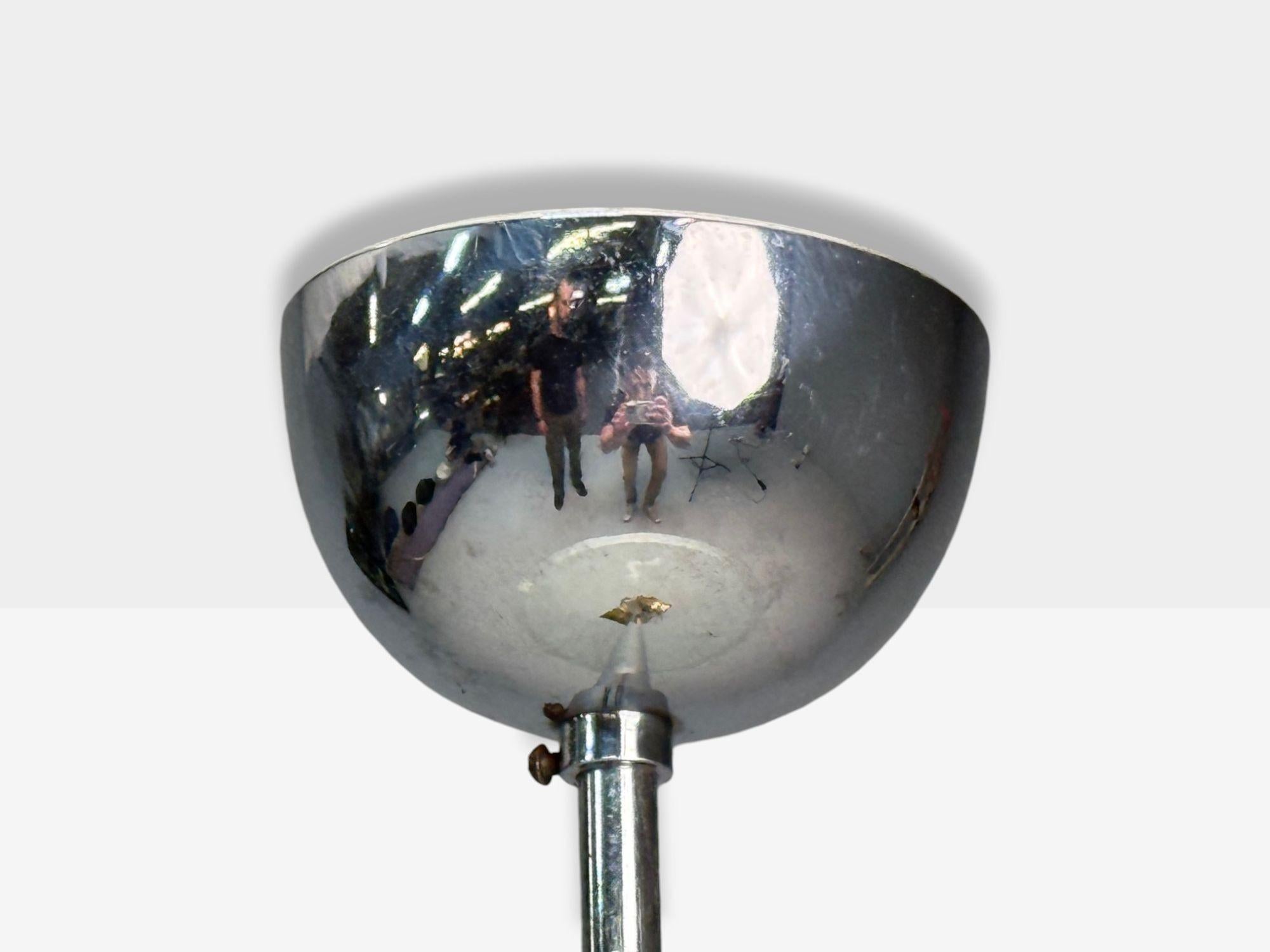 Swedish Modern, Raw Glass, Metal, Pendant Light, Sweden, 1940s For Sale 5