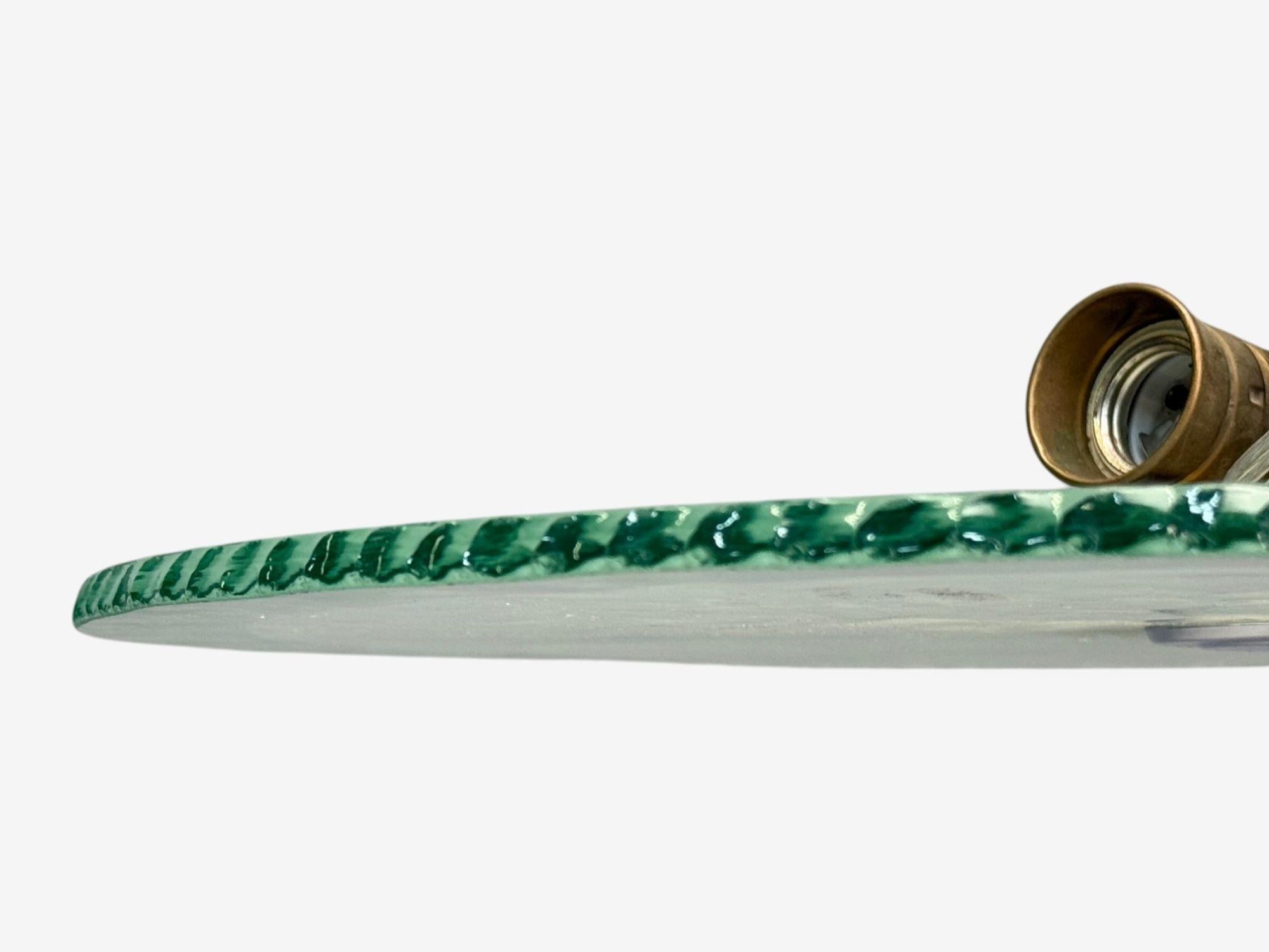 Mid-20th Century Swedish Modern, Raw Glass, Metal, Pendant Light, Sweden, 1940s For Sale