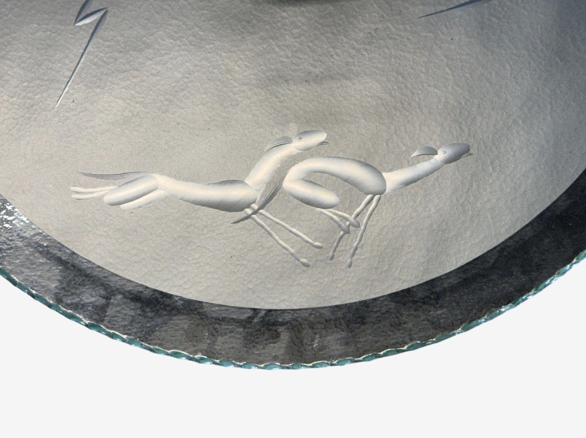 Swedish Modern, Raw Glass, Metal, Pendant Light, Sweden, 1940s For Sale 4
