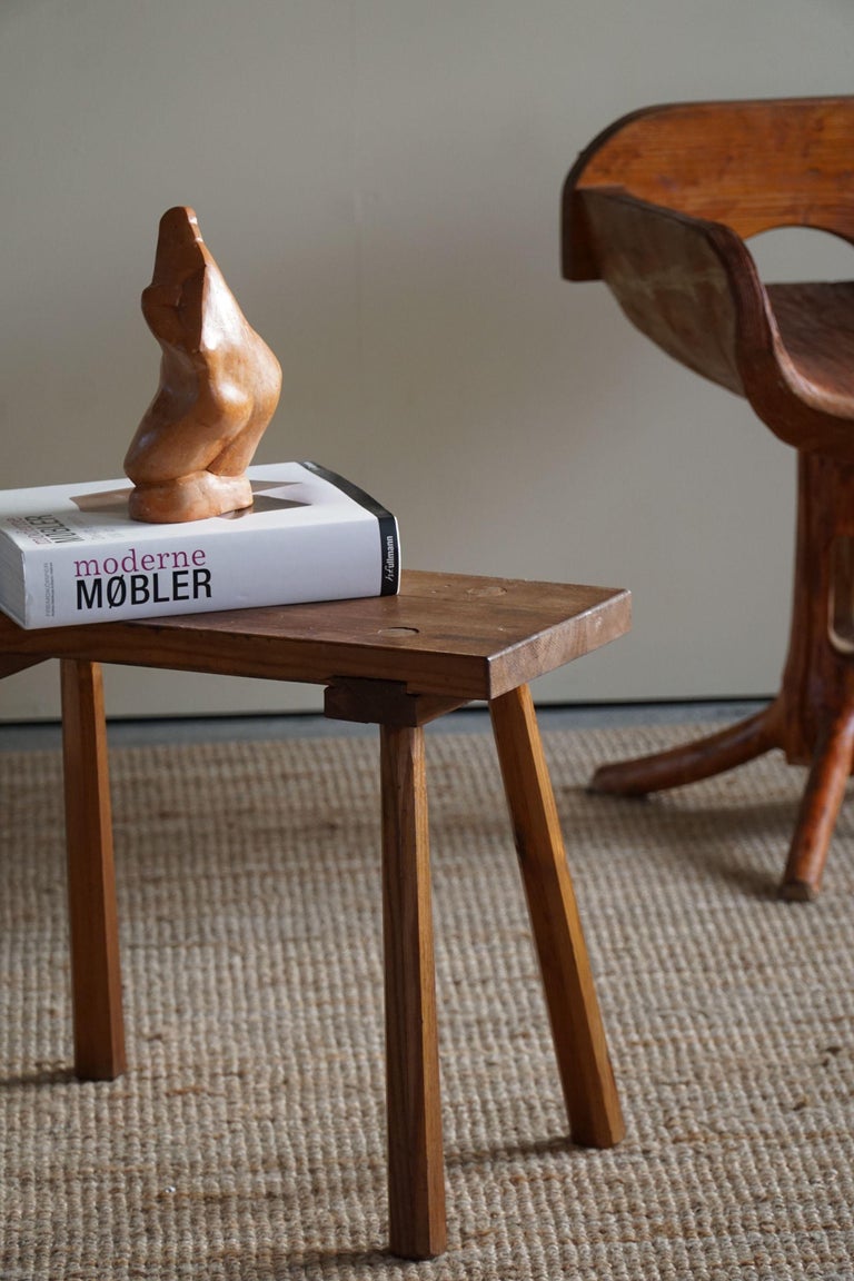 Swedish Modern Rectangular Stool in Solid Pine by Carl Malmsten, 1950s ...