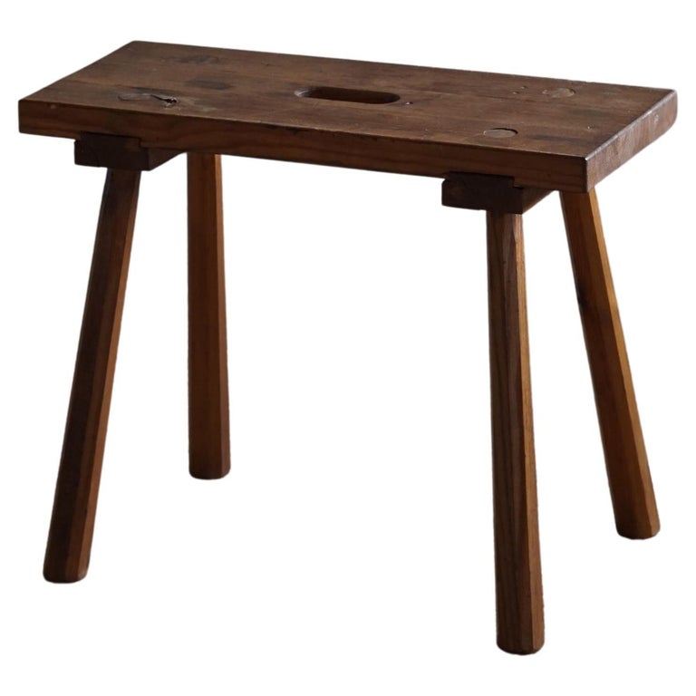 Swedish Modern Rectangular Stool in Solid Pine by Carl Malmsten, 1950s ...