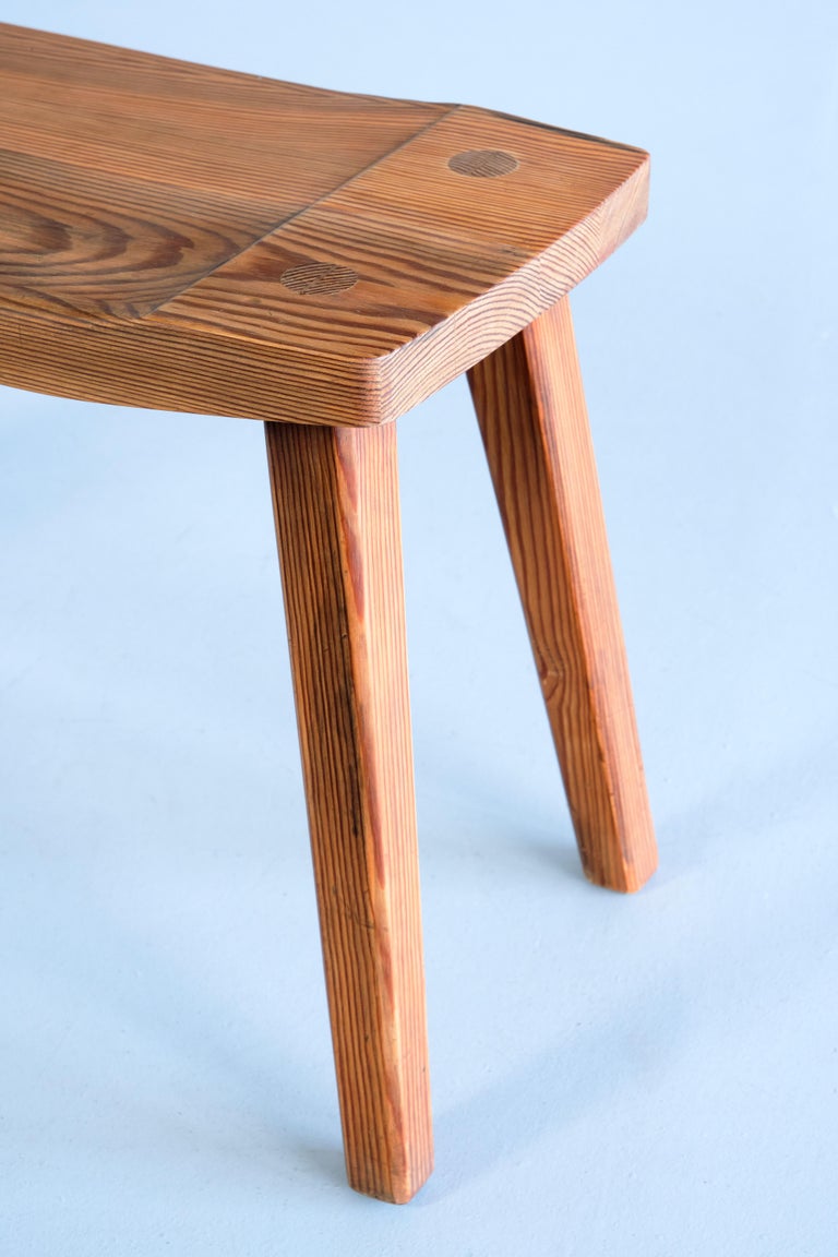 Swedish Modern Rectangular Stool in Solid Pine, Sweden, 1950s For Sale ...