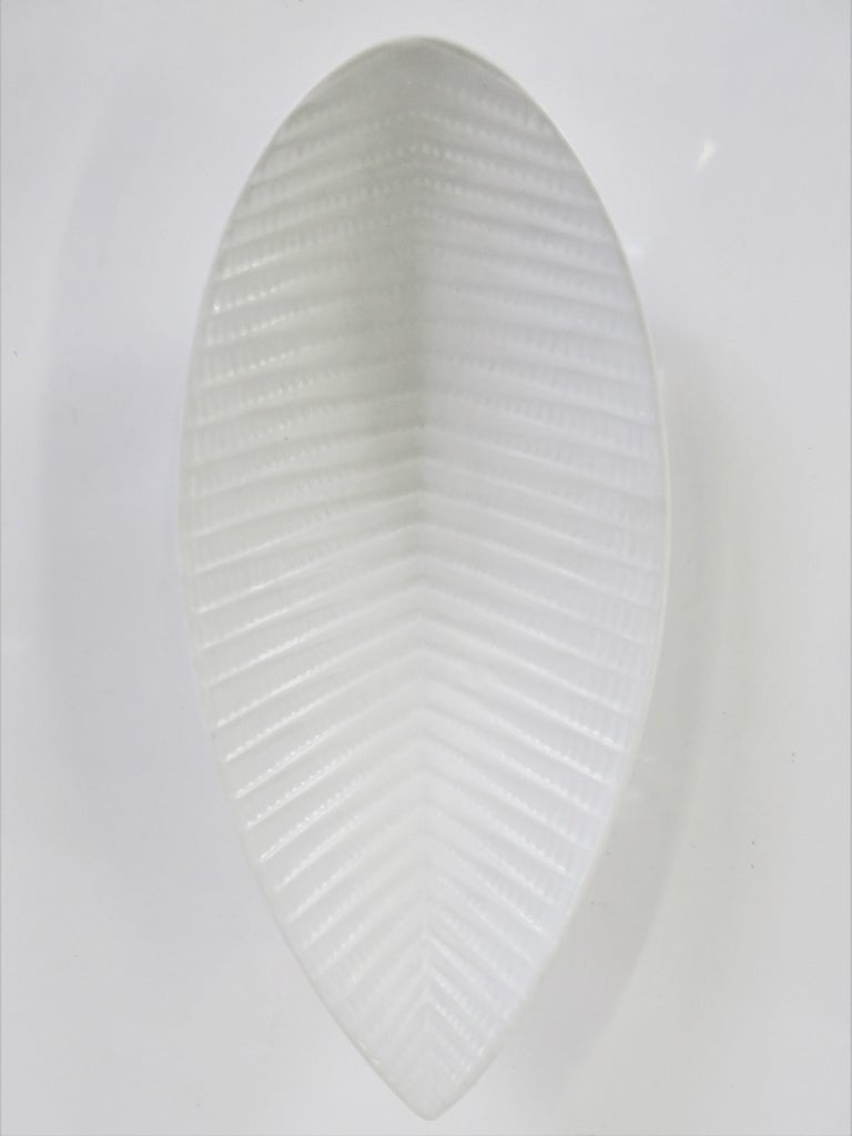 Swedish Modern Reptile Satin White Ceramic Bowl Stig Lindberg Gustavsberg 1950s For Sale 5