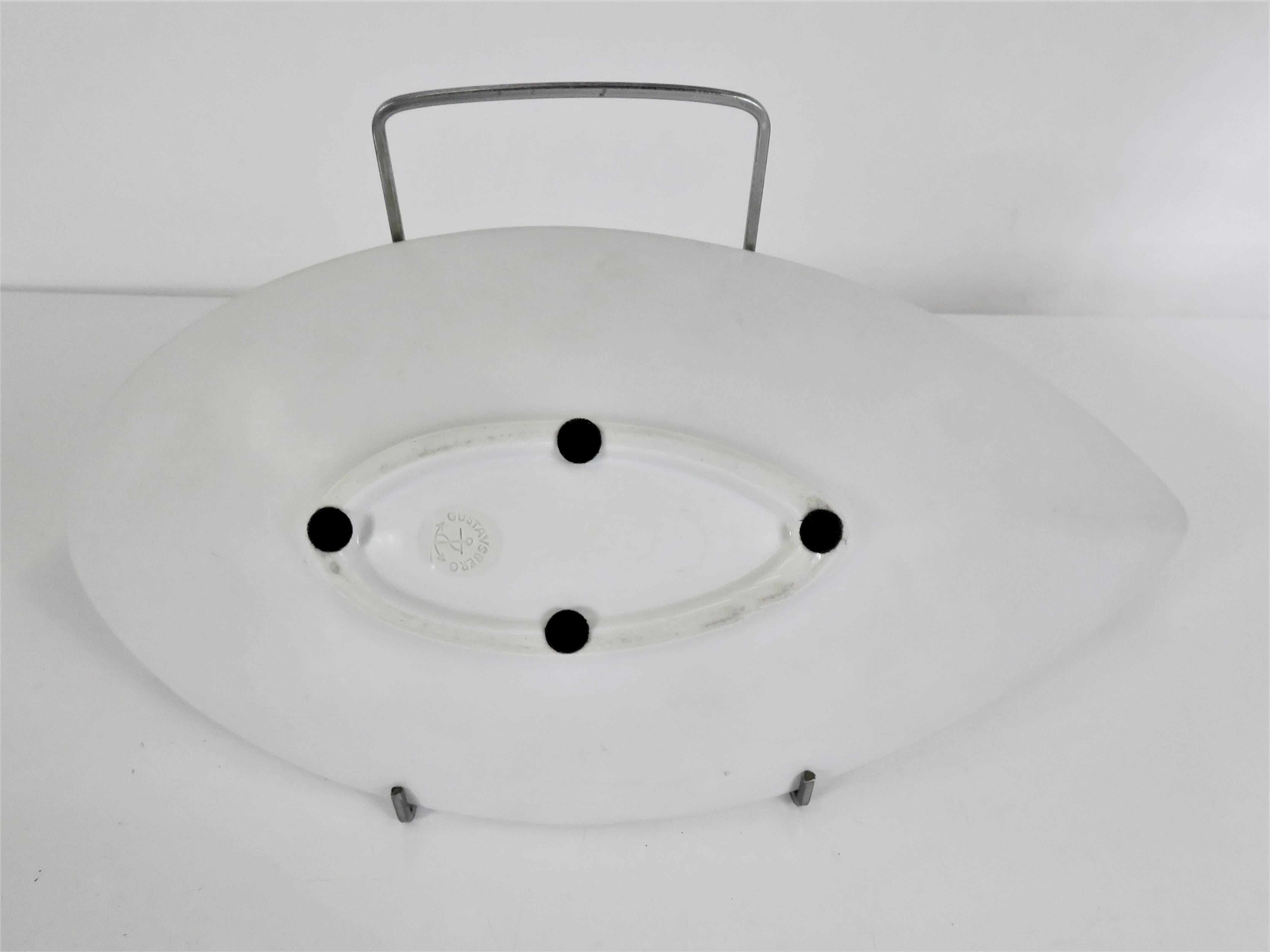 Swedish Modern Reptile Satin White Ceramic Bowl Stig Lindberg Gustavsberg 1950s For Sale 5