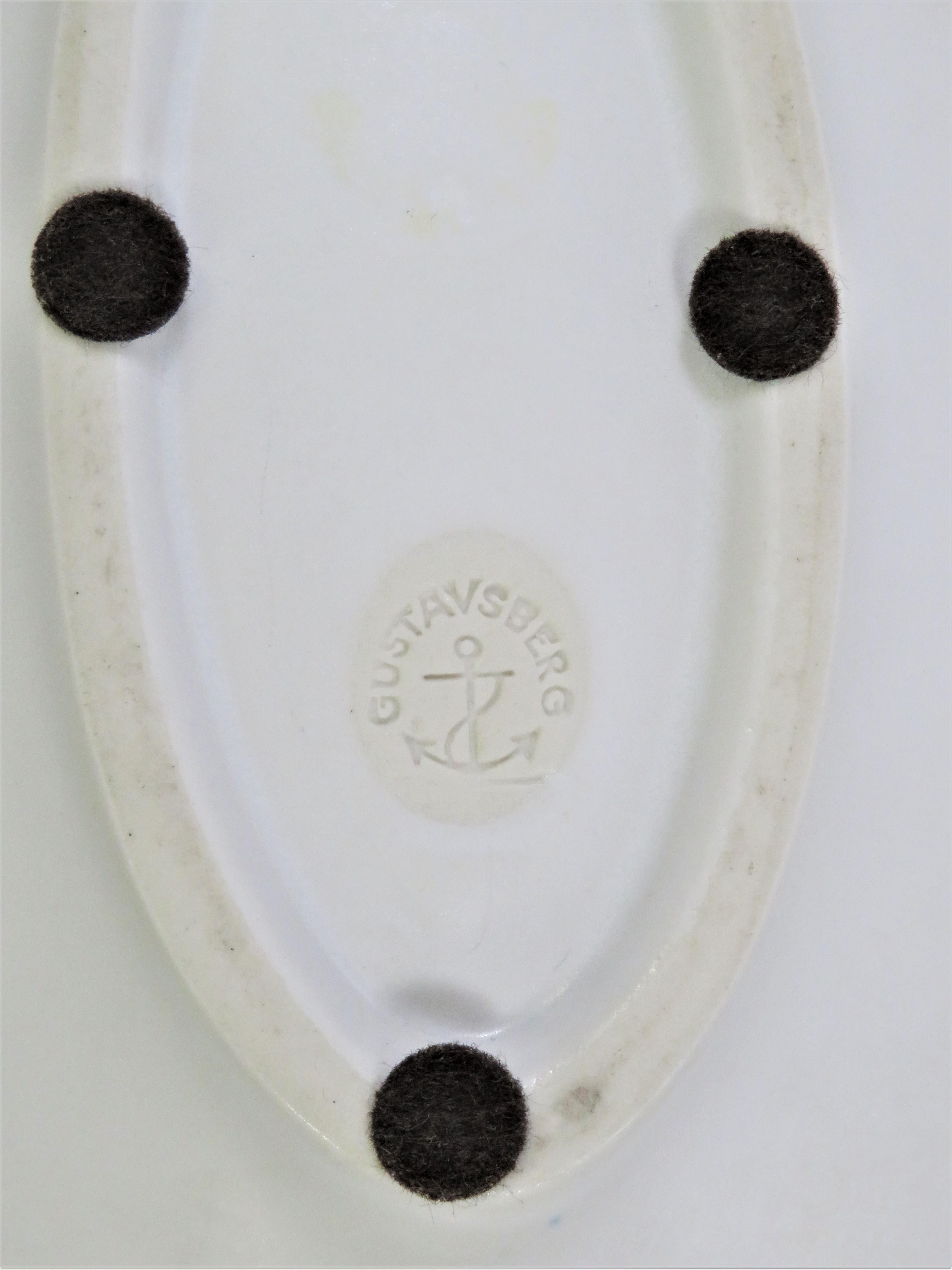 Swedish Modern Reptile Satin White Ceramic Bowl Stig Lindberg Gustavsberg 1950s For Sale 6
