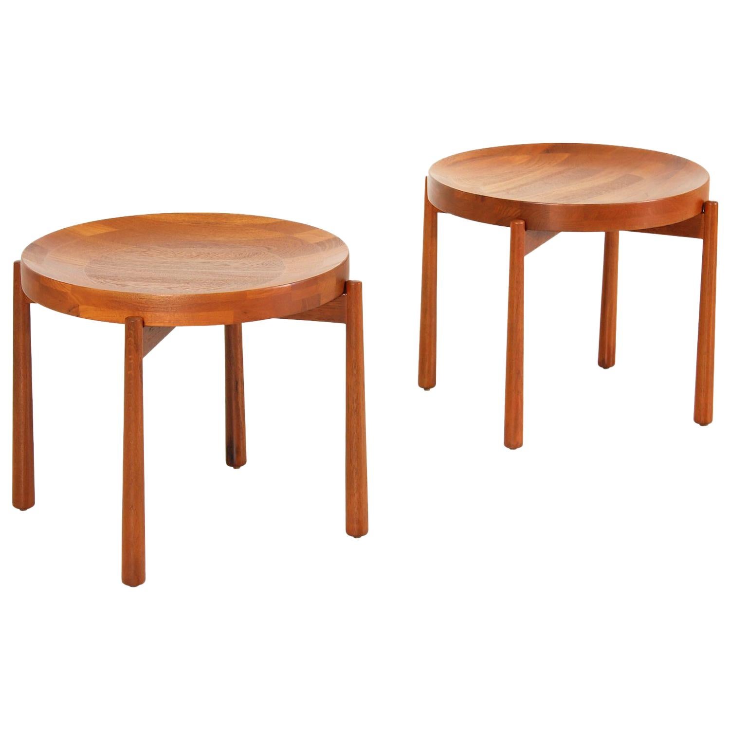 Swedish Modern Reversible Tray Top Side Tables by DUX