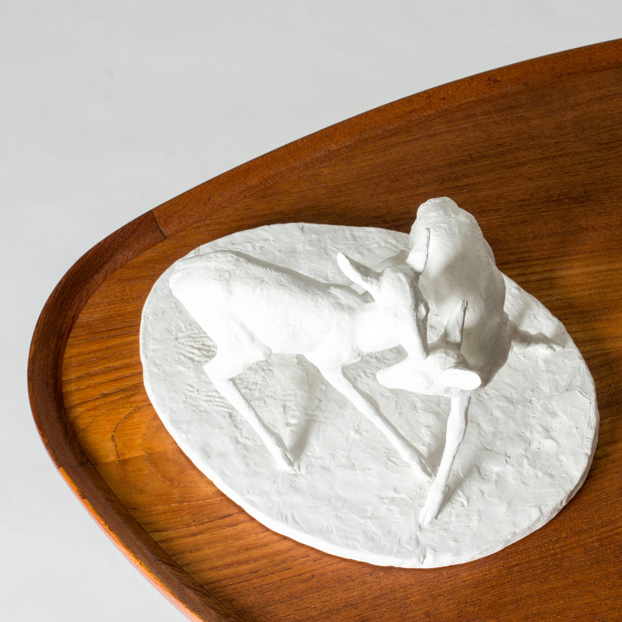 Scandinavian Modern Swedish Modern Roe Deers Sculpture by Arvid Knöppel, Sweden, 1930s For Sale