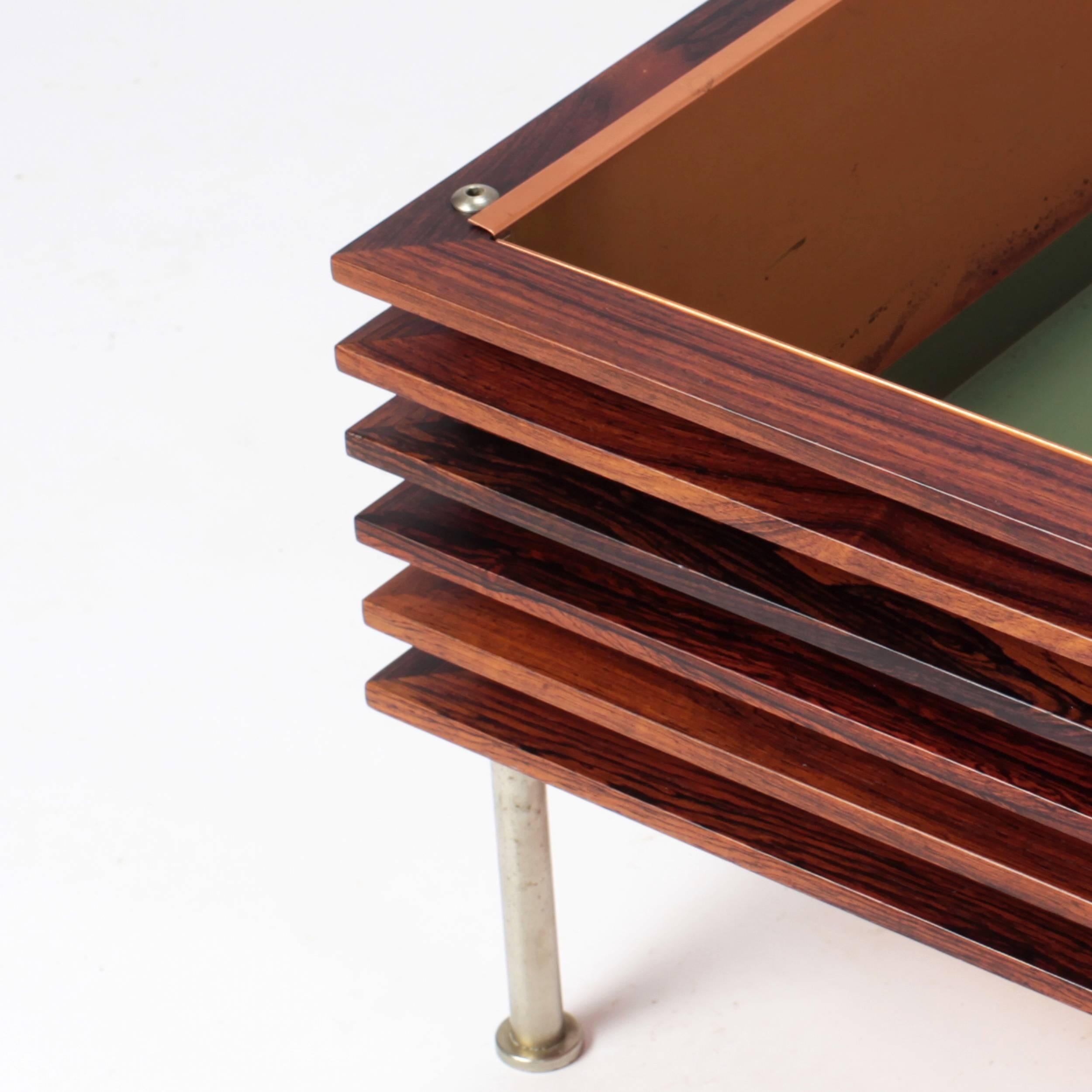 Swedish Modern Rosewood and Copper Planter Jardiniere for Troeds 1960's 6