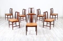 Swedish Modern Rosewood & Leather Dining Chairs by Linde Nilsson