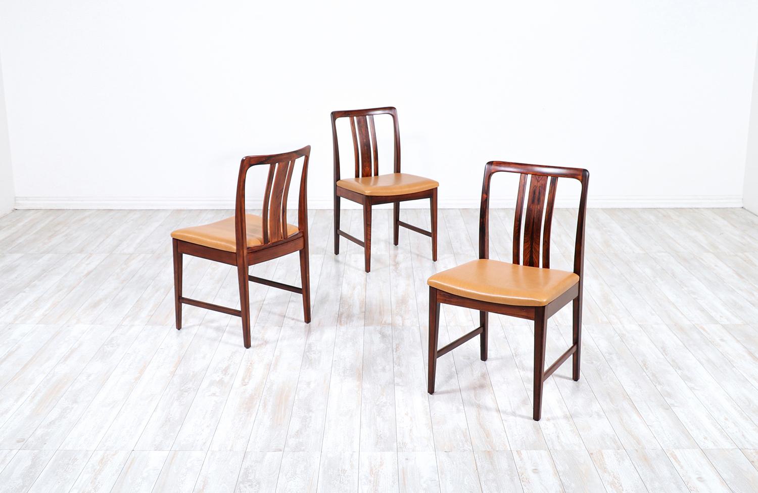 Swedish Modern Rosewood & Leather Dining Chairs by Linde Nilsson In Excellent Condition In Los Angeles, CA
