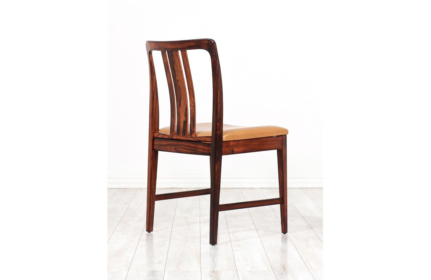 Swedish Modern Rosewood & Leather Dining Chairs by Linde Nilsson 2