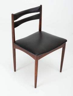 Swedish Modern Rosewood Side Chair with Leather Seat