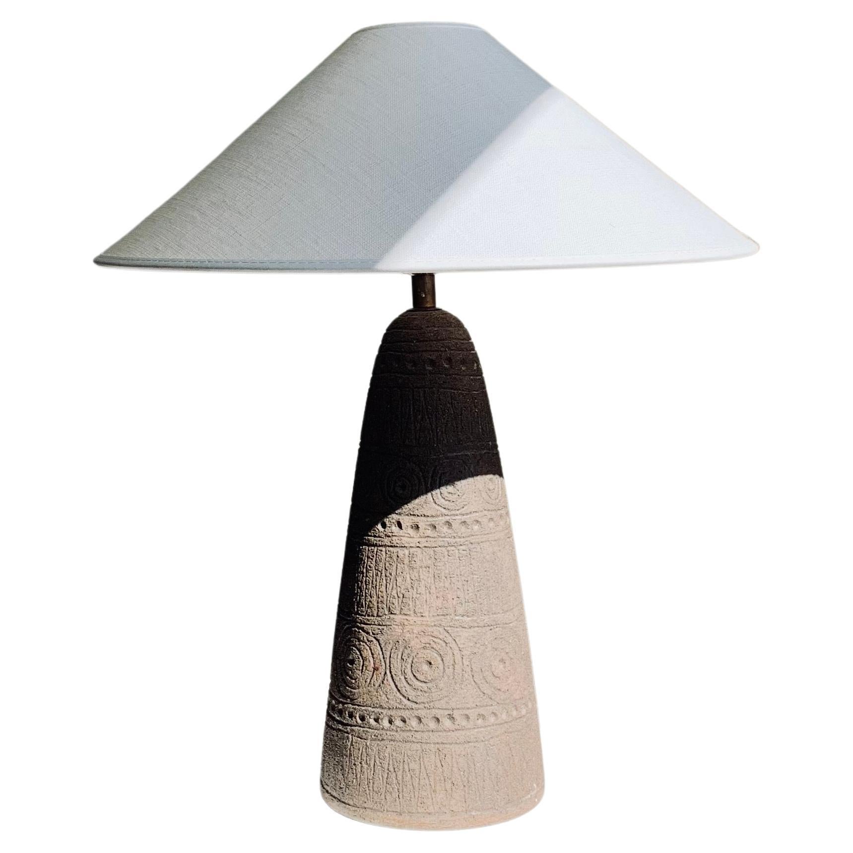 Swedish Modern Rustic Earthenware Ceramic Table Lamp by Elsi Bourelius, 1960s For Sale