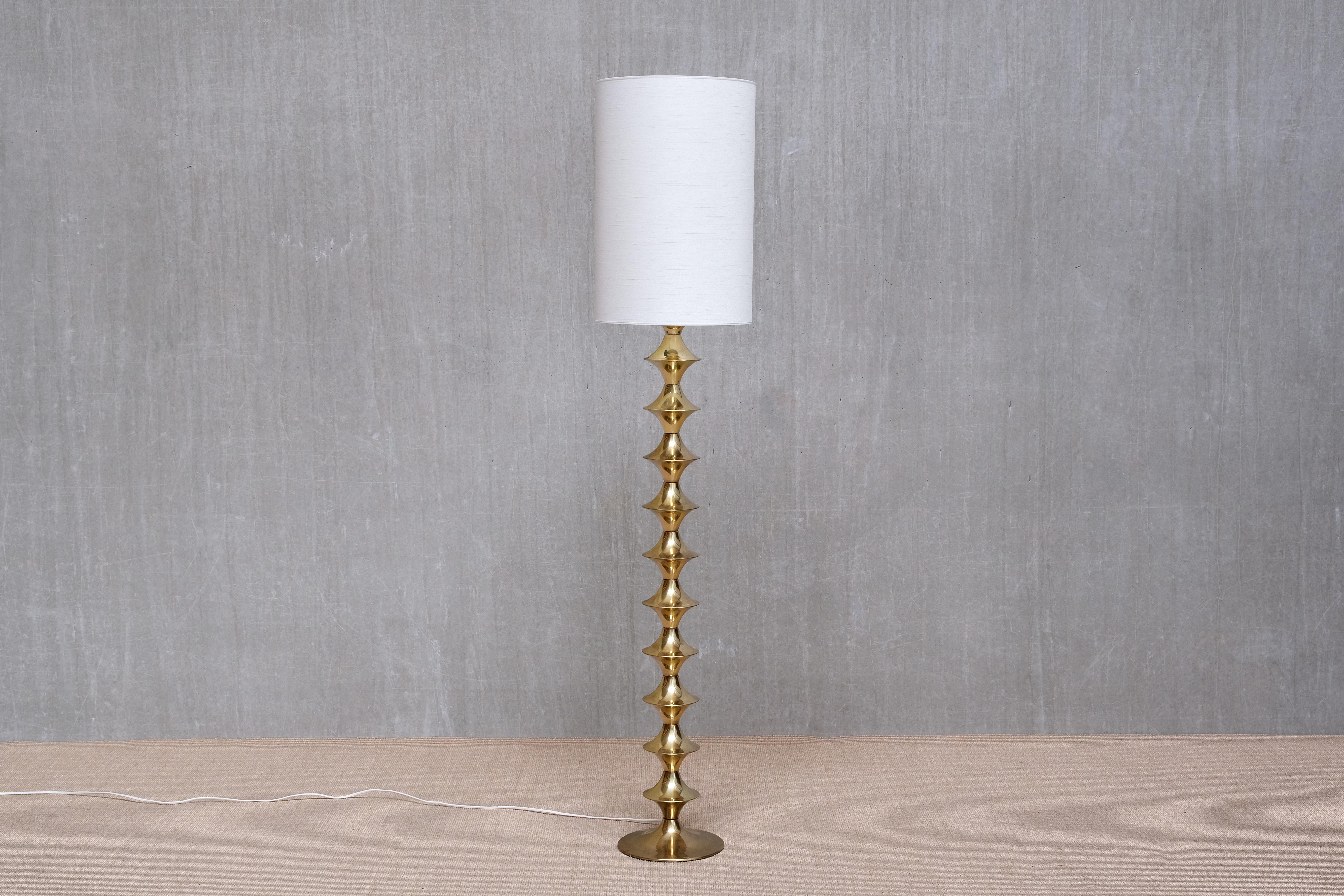 Swedish Modern Sculptural Brass Floor Lamp by Elit AB, 1960s For Sale 7