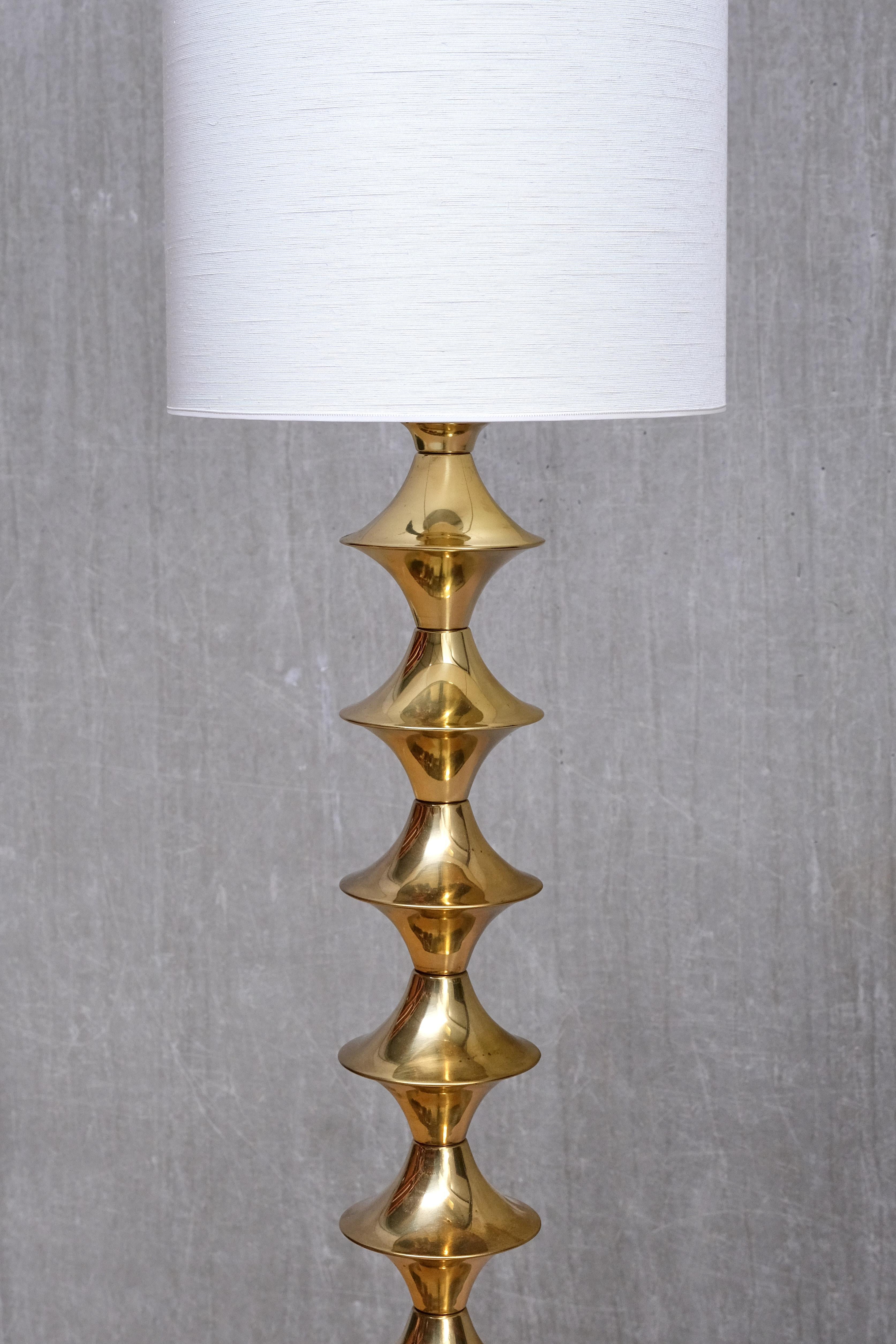 Scandinavian Modern Swedish Modern Sculptural Brass Floor Lamp by Elit AB, 1960s For Sale