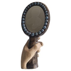 Specchio scultoreo moderno svedese di Stig Carlsson anni '70