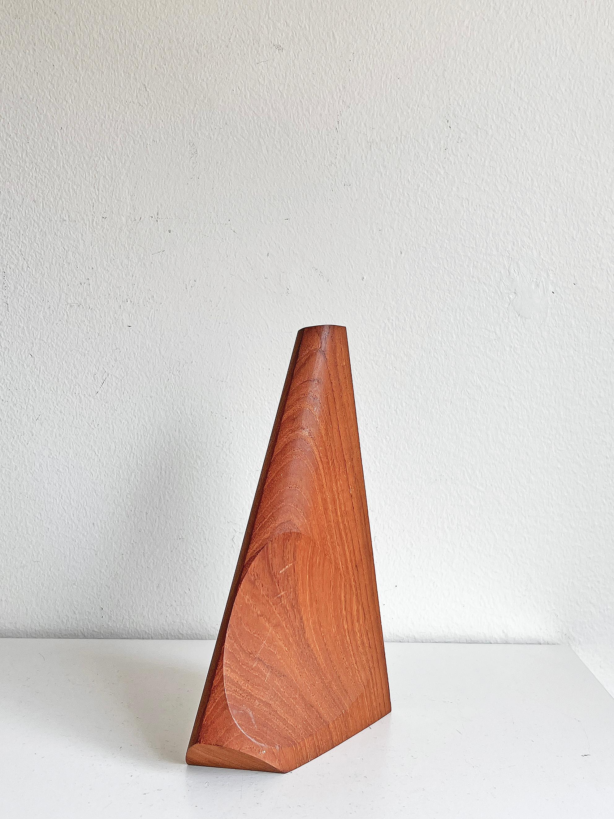 20th Century Swedish Modern Sculptural Vase in Teak For Sale