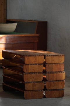 Swedish Modern, Set of 10 Multifunctional Shelves in Pine, Late 19th Century