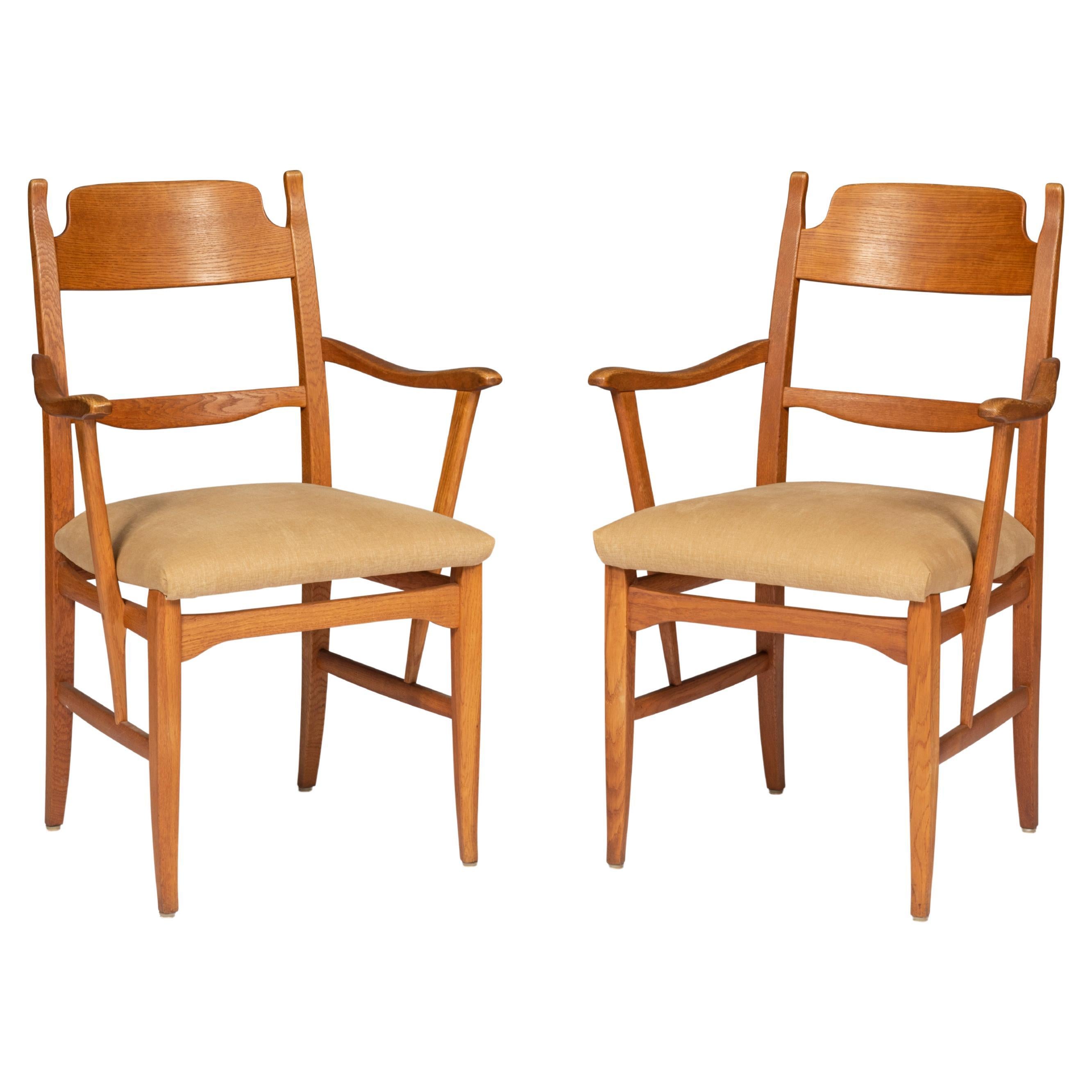 Swedish Modern Set of 2 Armchairs, Birchwood, 1960's For Sale