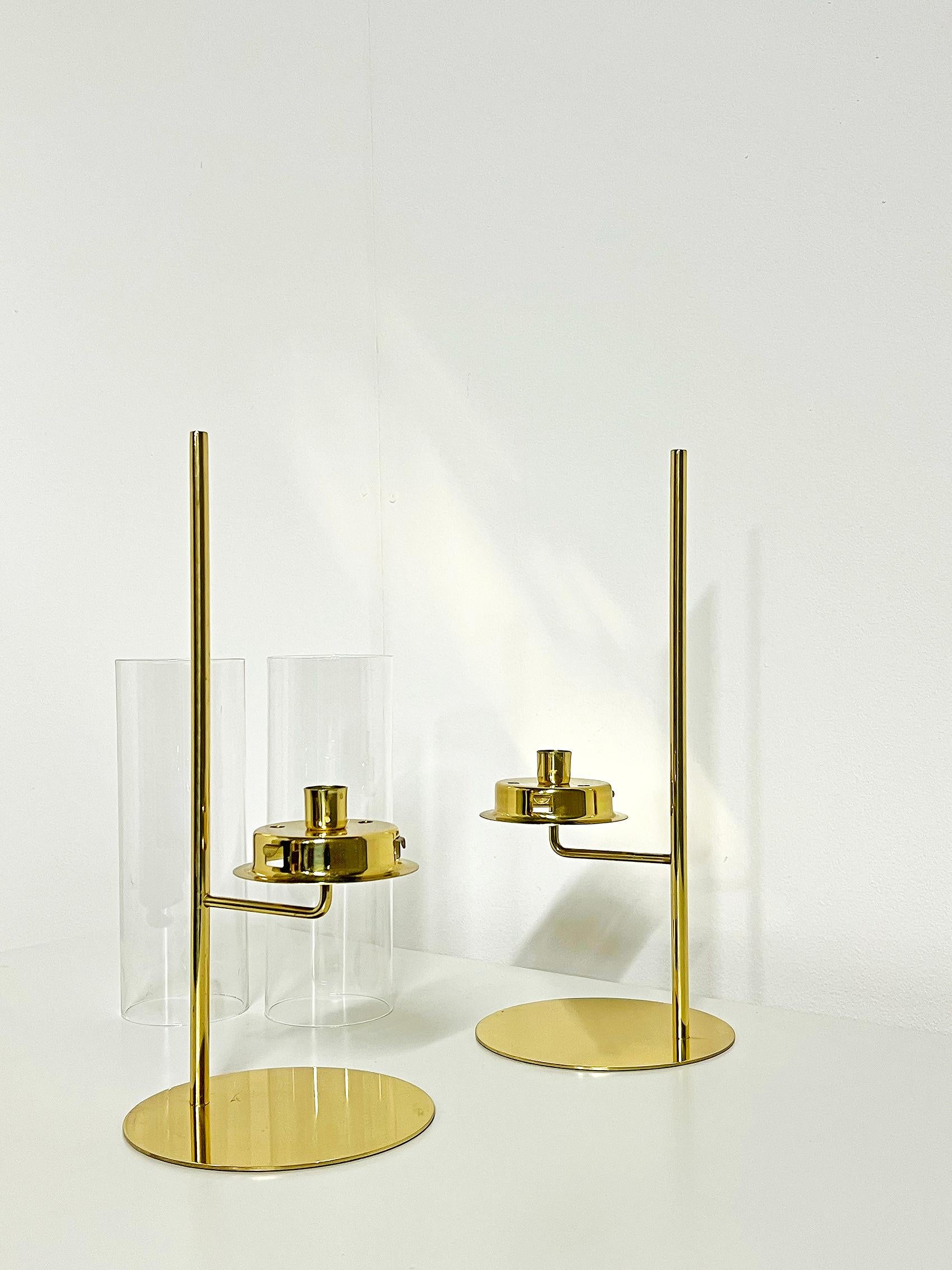 20th Century Swedish Modern Set of 2 Candle Holders by Hans-Agne Jakobsson Model L 191  For Sale