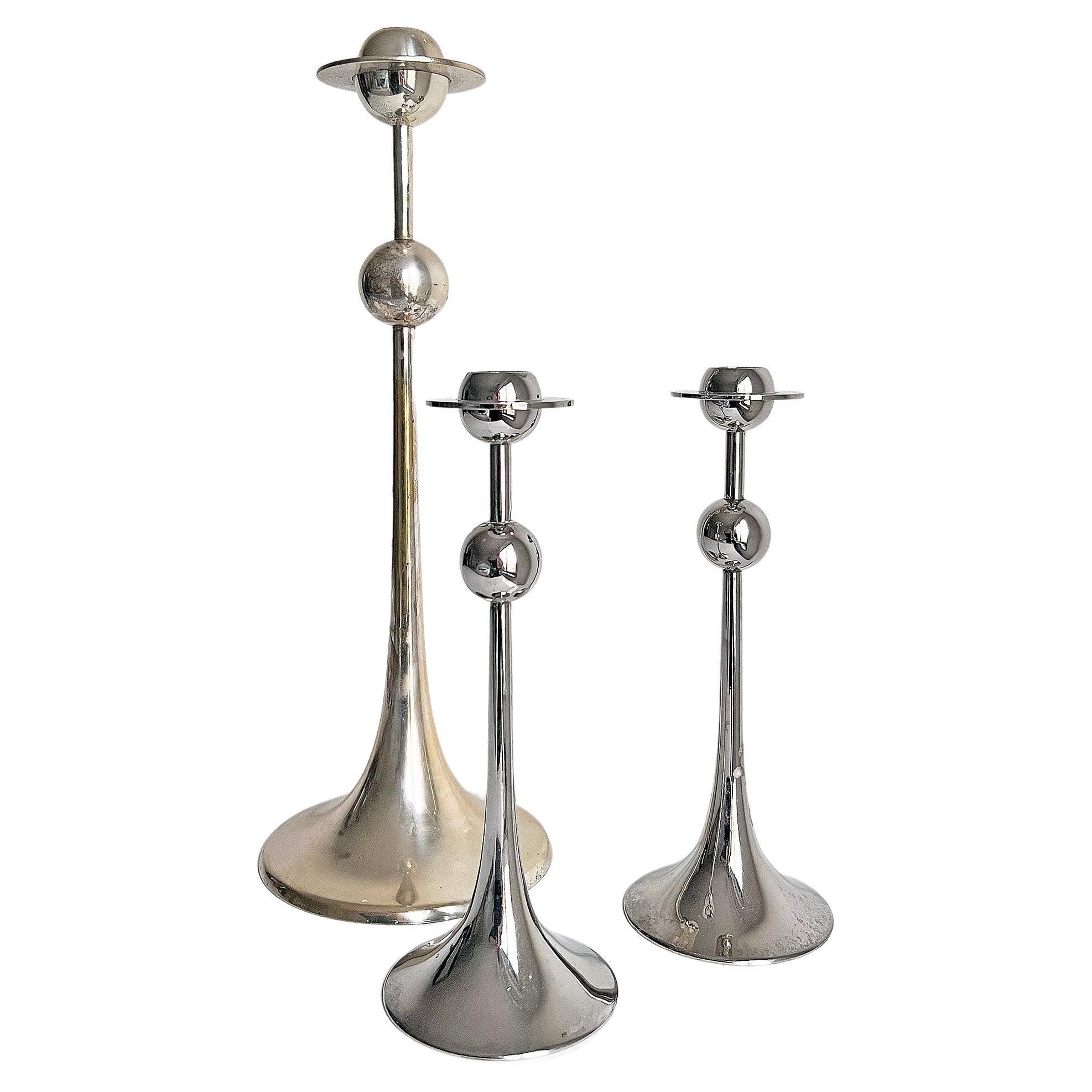 Swedish Modern Set of 3 Candleholders by Kjell Engman for Gense For Sale