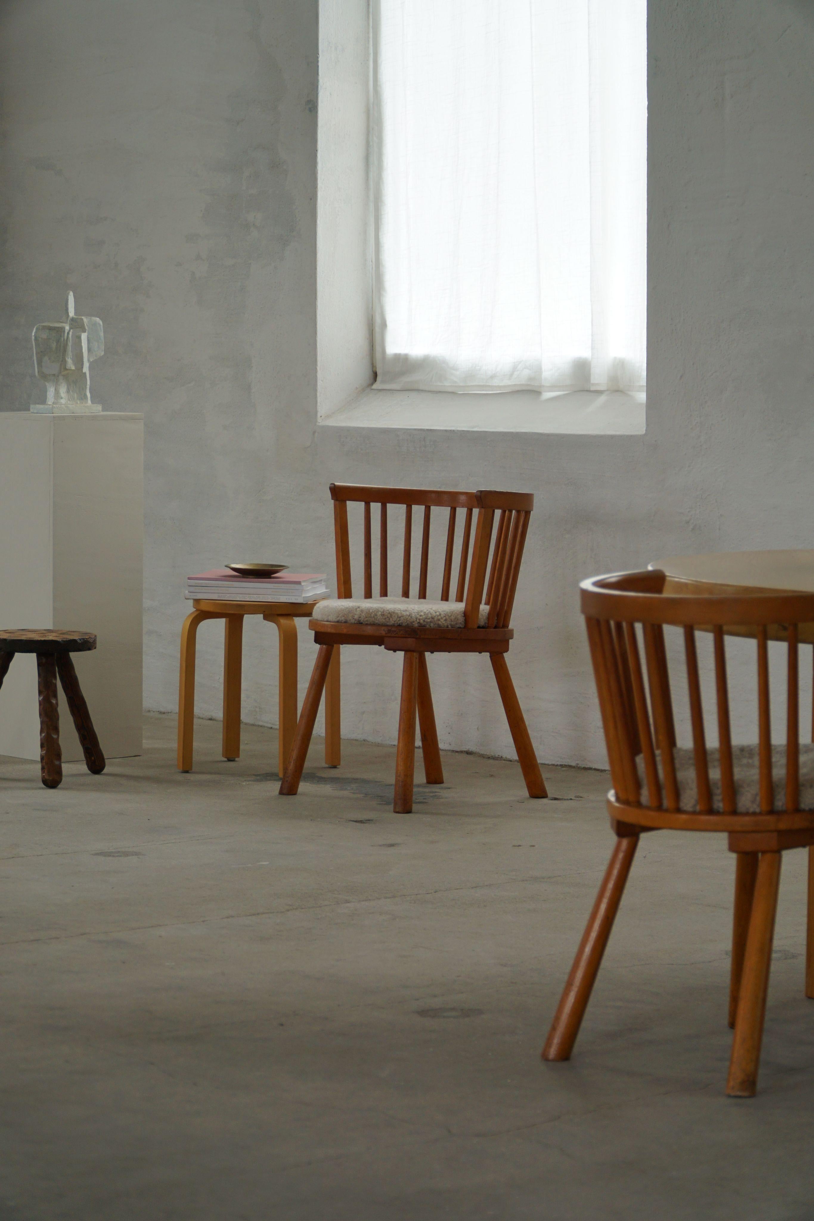 Ensemble de 4 fauteuils modernes suédois dans le style d'Axel Einar Hjorth, années 1930 en vente 9