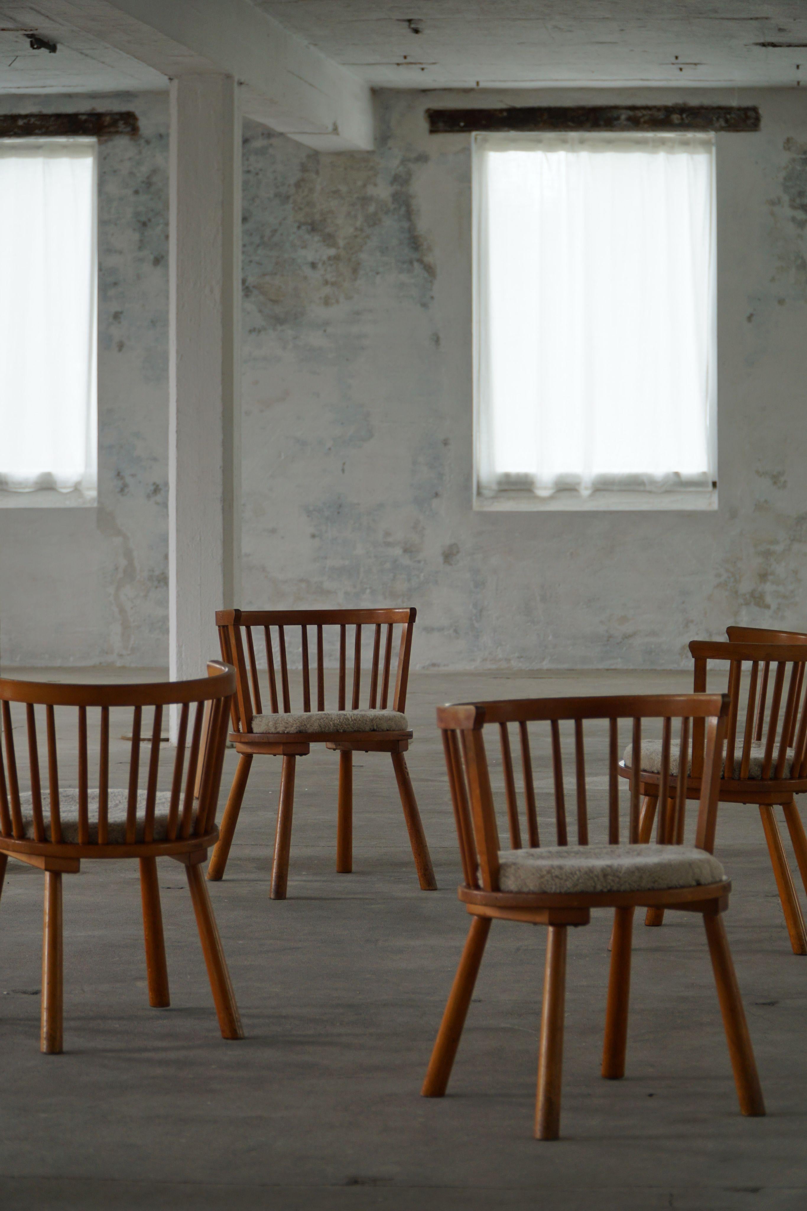 Suédois Ensemble de 4 fauteuils modernes suédois dans le style d'Axel Einar Hjorth, années 1930 en vente
