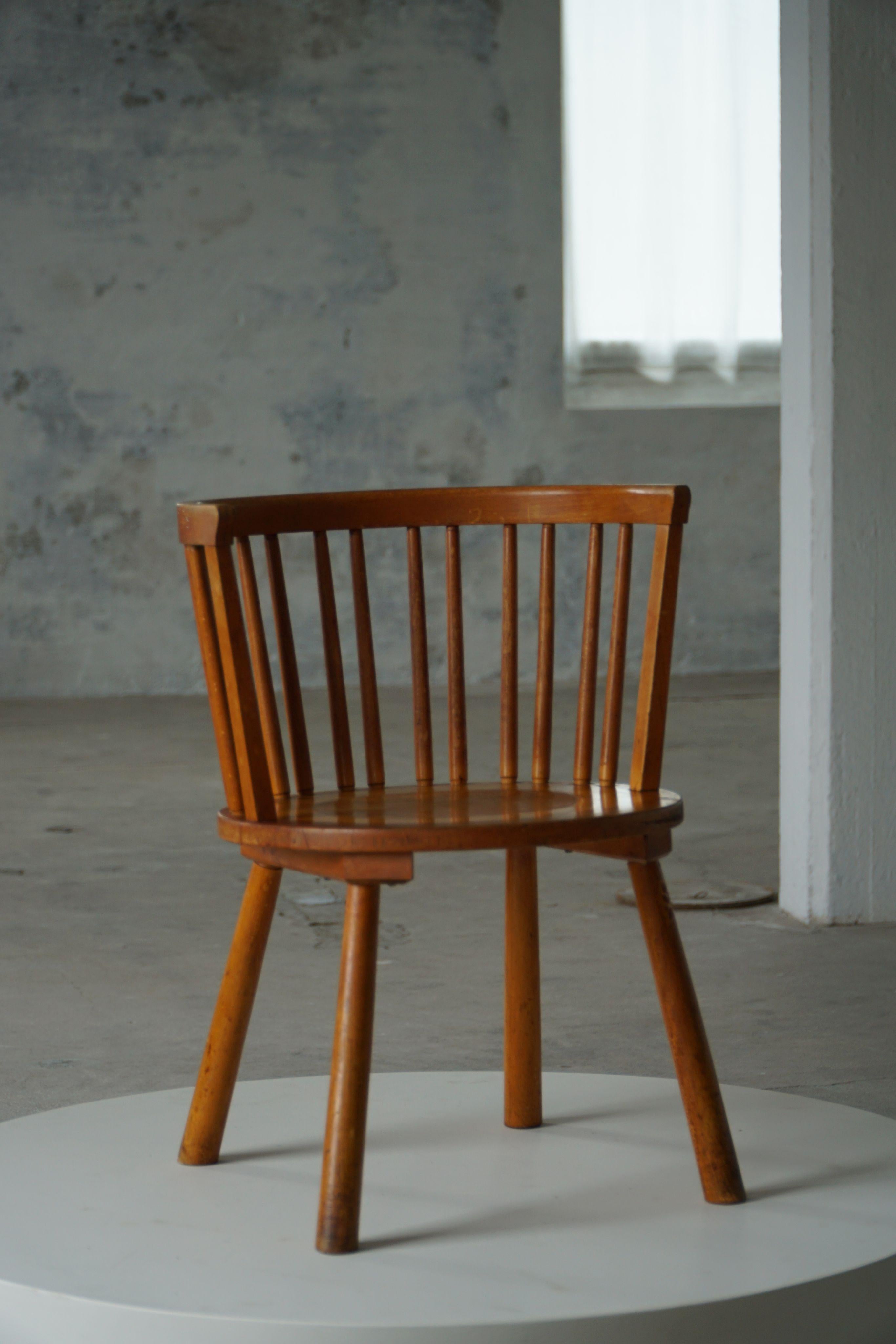 Hêtre Ensemble de 4 fauteuils modernes suédois dans le style d'Axel Einar Hjorth, années 1930 en vente