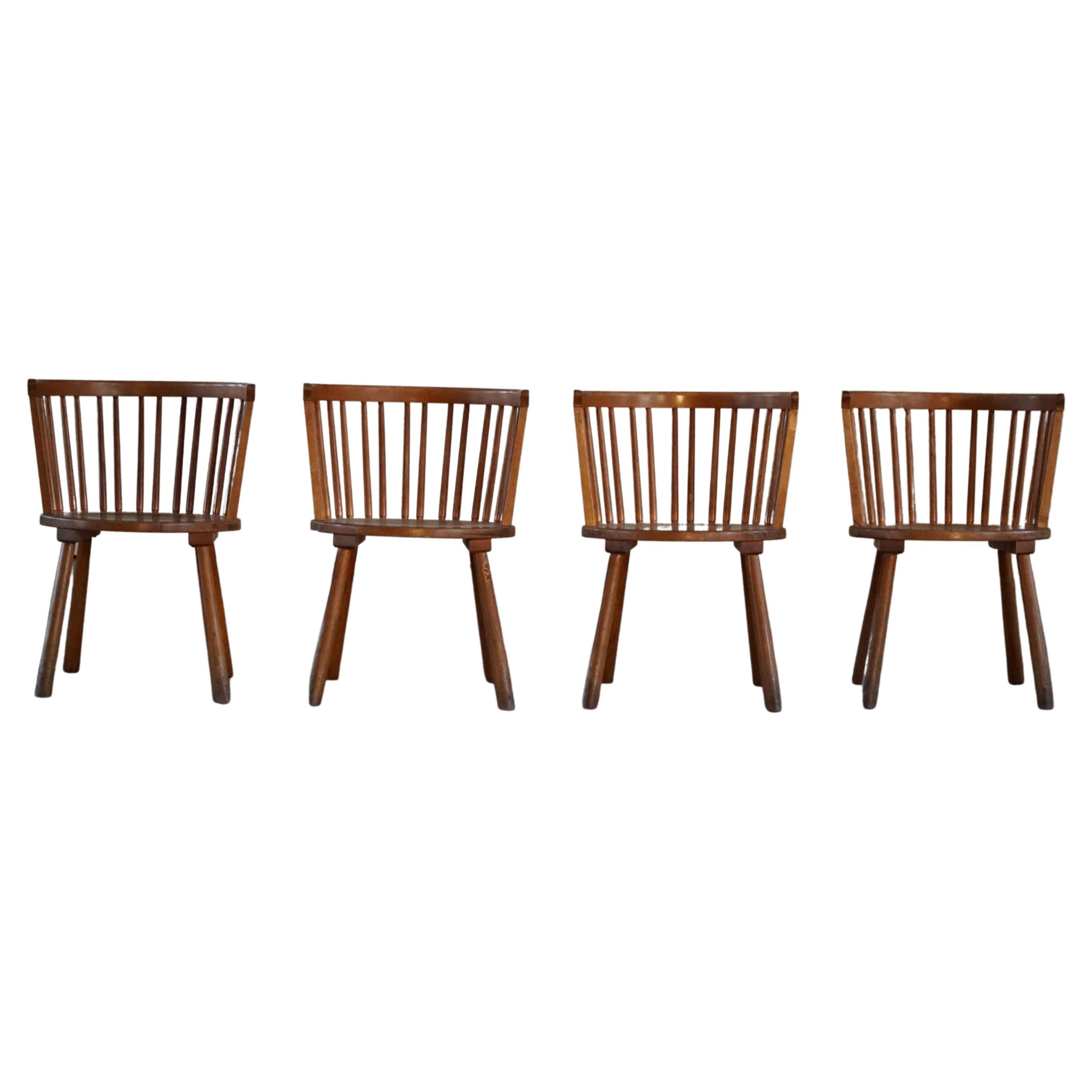 Ensemble moderne suédois de 4 fauteuils dans le style d'Axel Einar Hjorth, années 1930