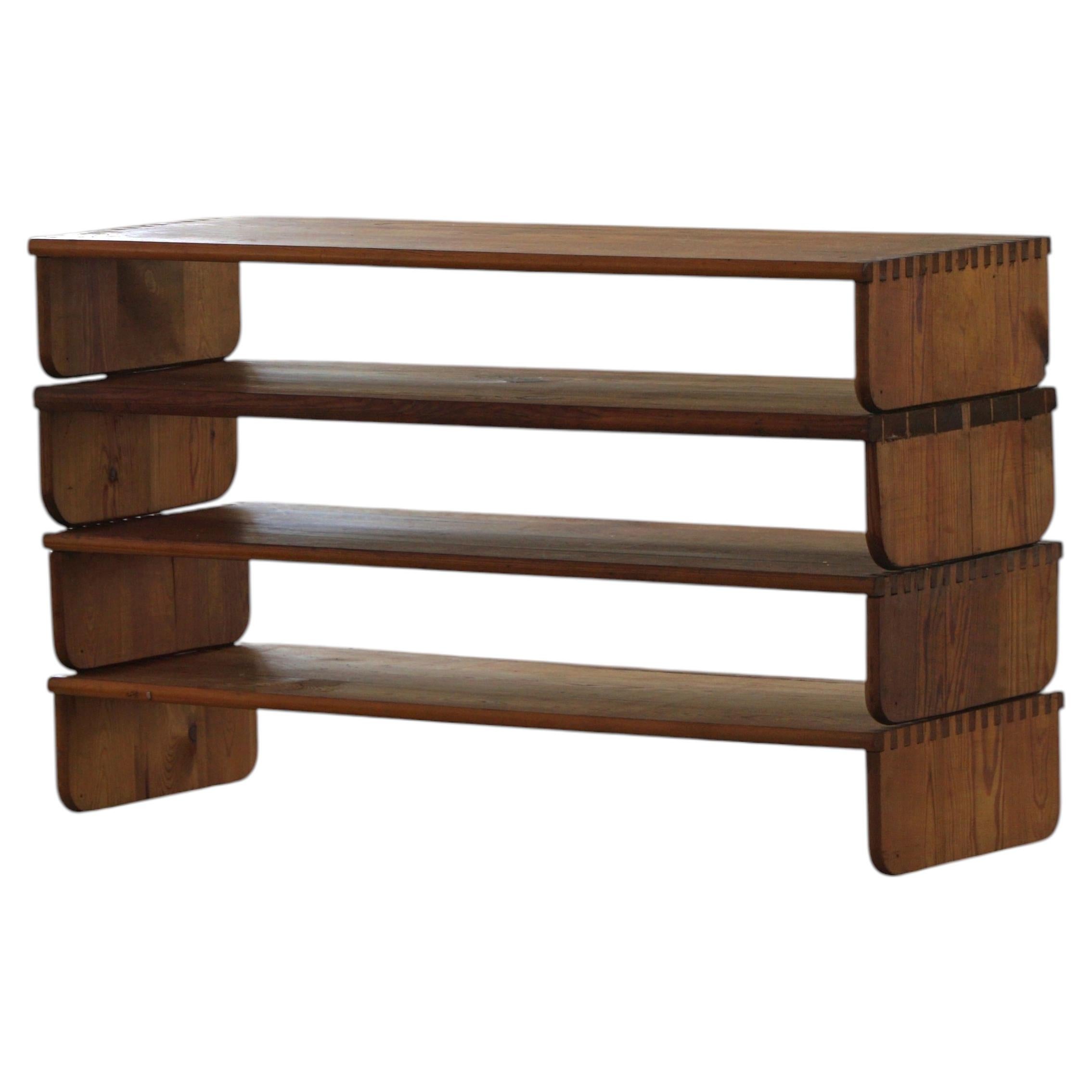 Swedish Modern, Set of 4 Multifunctional Shelves in Pine, Late 19th Century