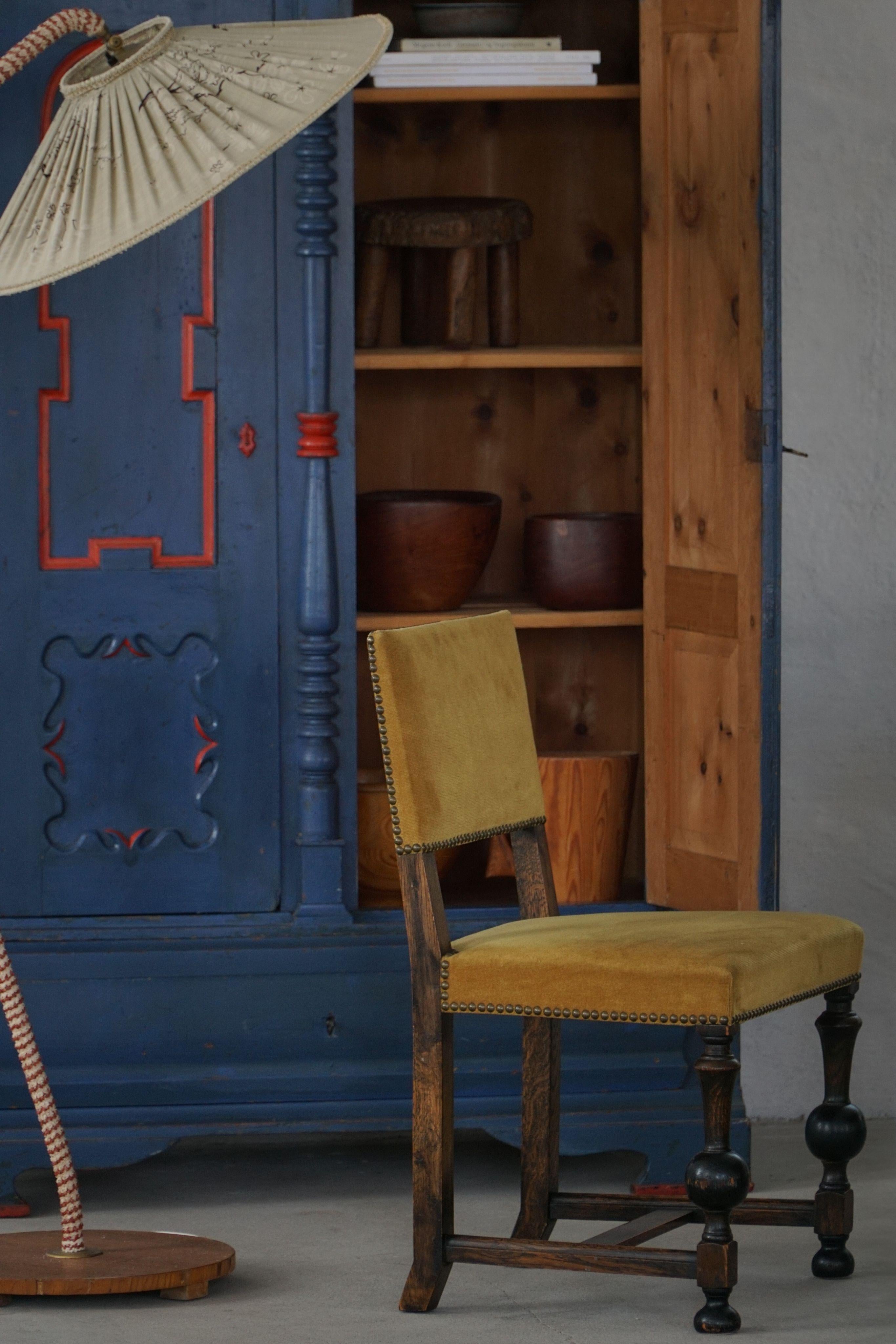 Modernité suédoise, ensemble de 6 chaises en velours doré par Otto Schulz pour BOET, années 1940 en vente 4