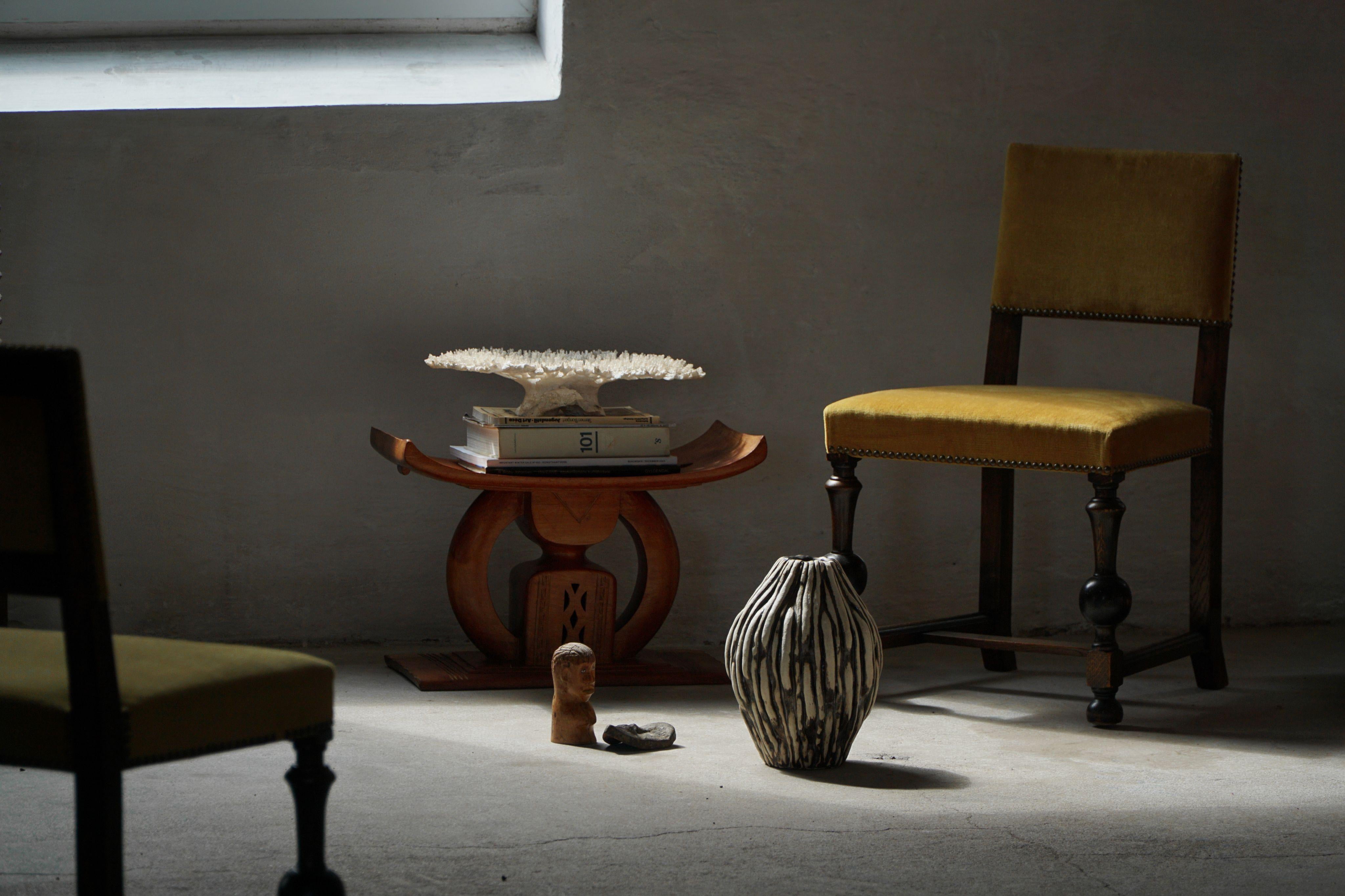Modernité suédoise, ensemble de 6 chaises en velours doré par Otto Schulz pour BOET, années 1940 en vente 6