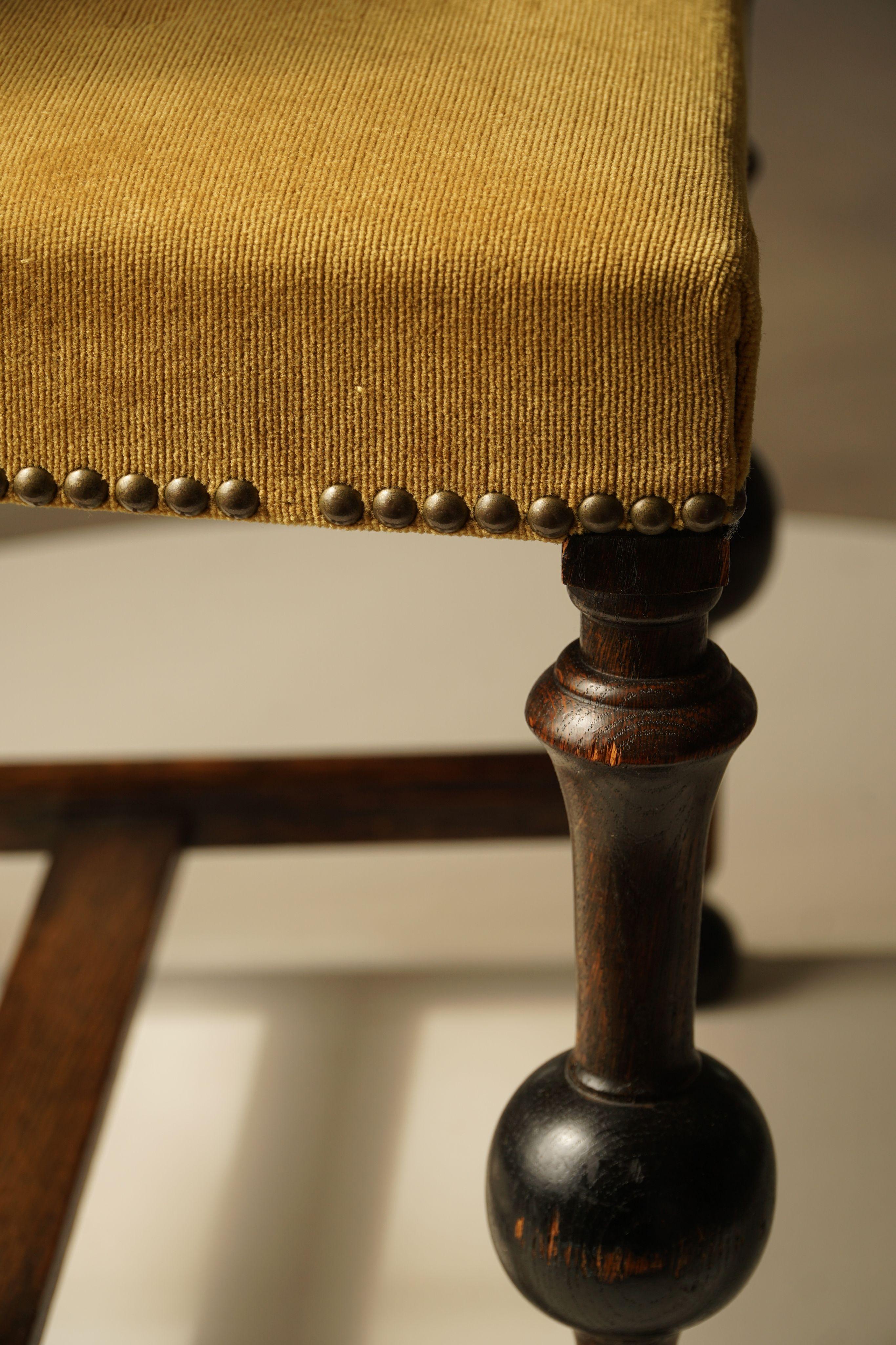 Modernité suédoise, ensemble de 6 chaises en velours doré par Otto Schulz pour BOET, années 1940 en vente 12
