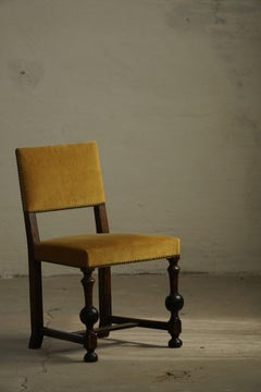 Swedish Modern, Set of 6 Chairs in Golden Velvet by Otto Schulz for BOET, 1940s