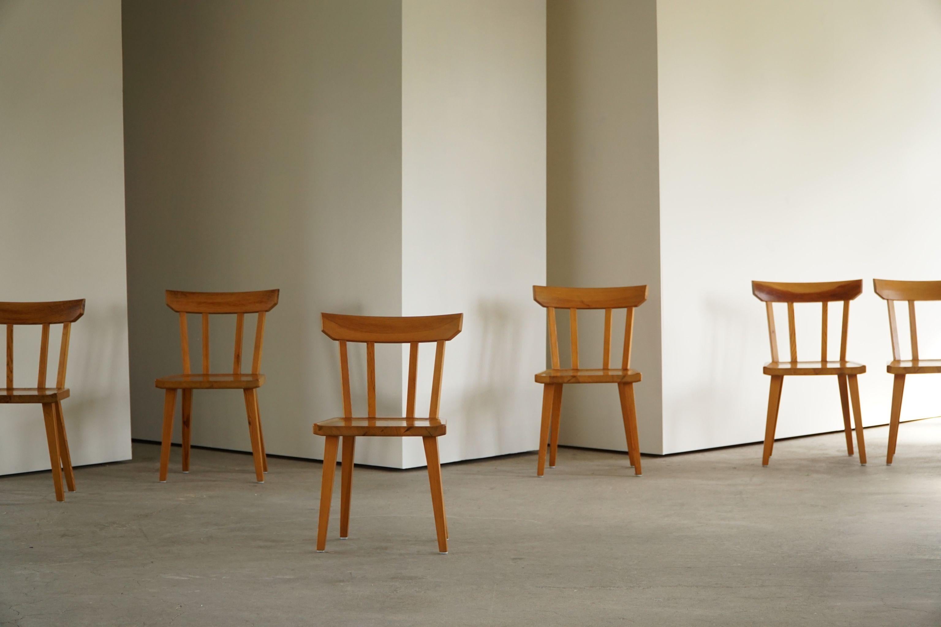 20th Century Swedish Modern, Set of 6 Dining Chairs by Carl Malmsten, Mid Century, 1960s