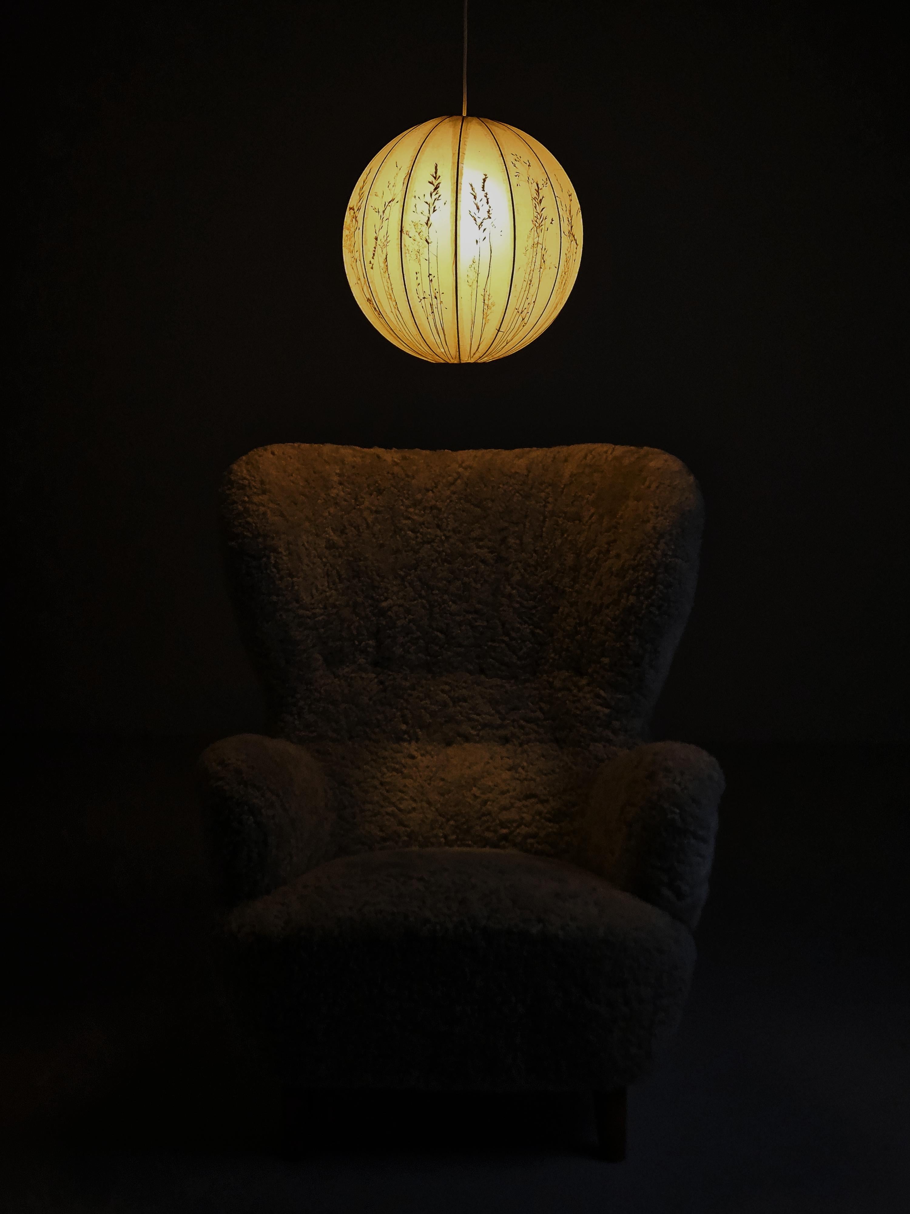 Swedish modern sheepskin easy chair in the style of Otto Schulz, 1950s 2