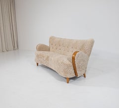 Swedish Modern Sheepskin Sofa, 1930s–1940s