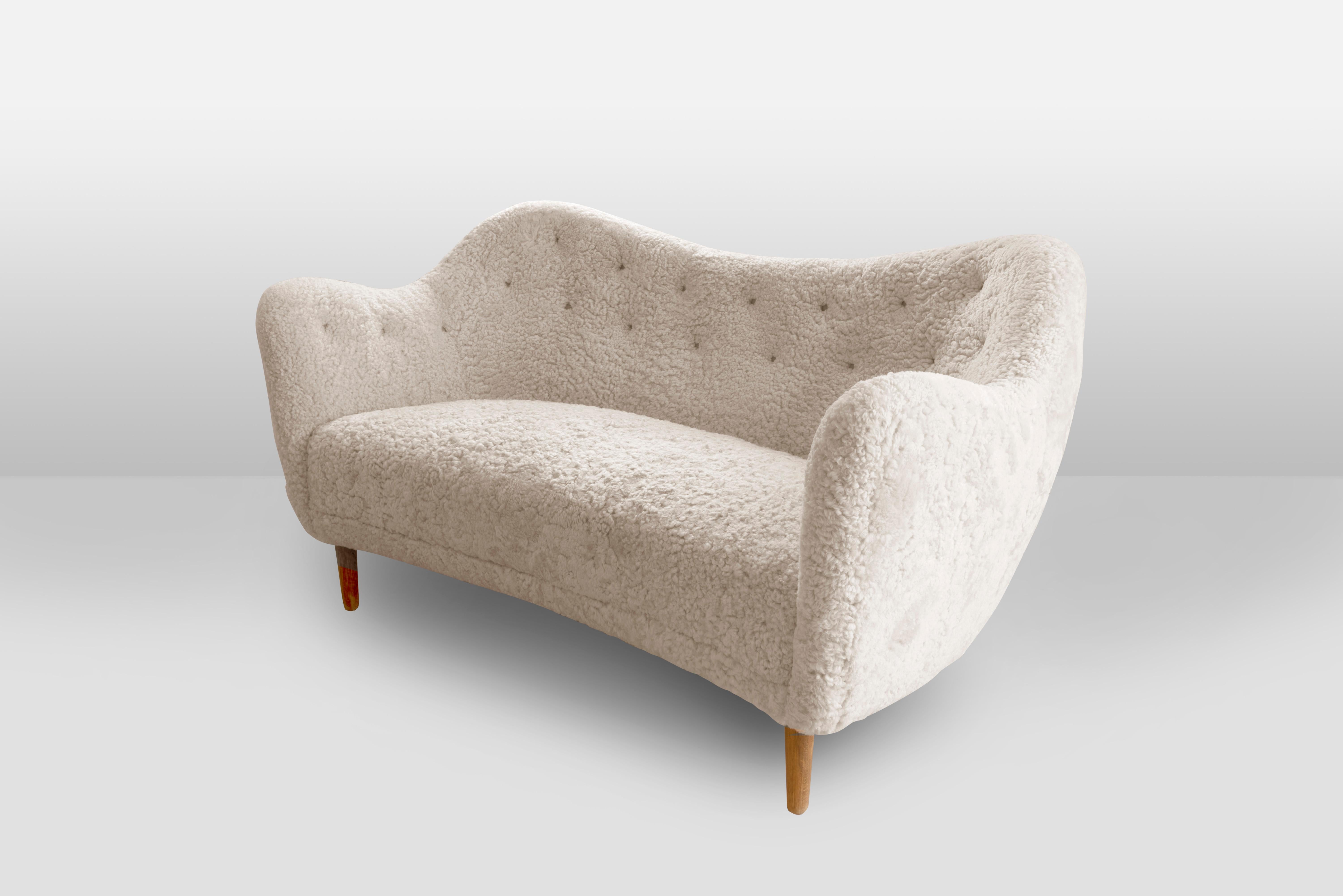 20th Century Swedish Modern Sheepskin sofa, 1946 For Sale