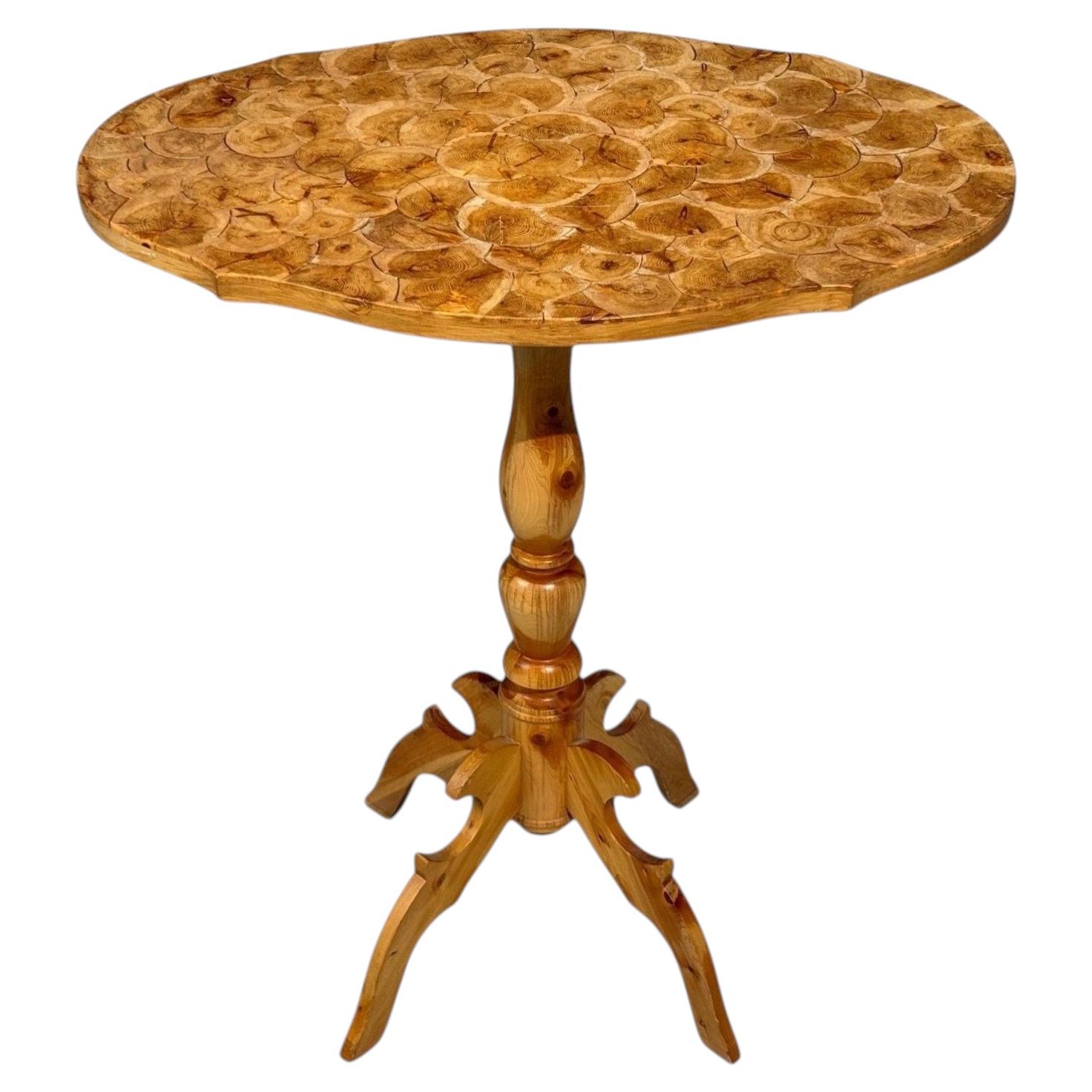 Swedish Modern, Side Table, Pine, Sliced Log, Sweden, 1960s For Sale