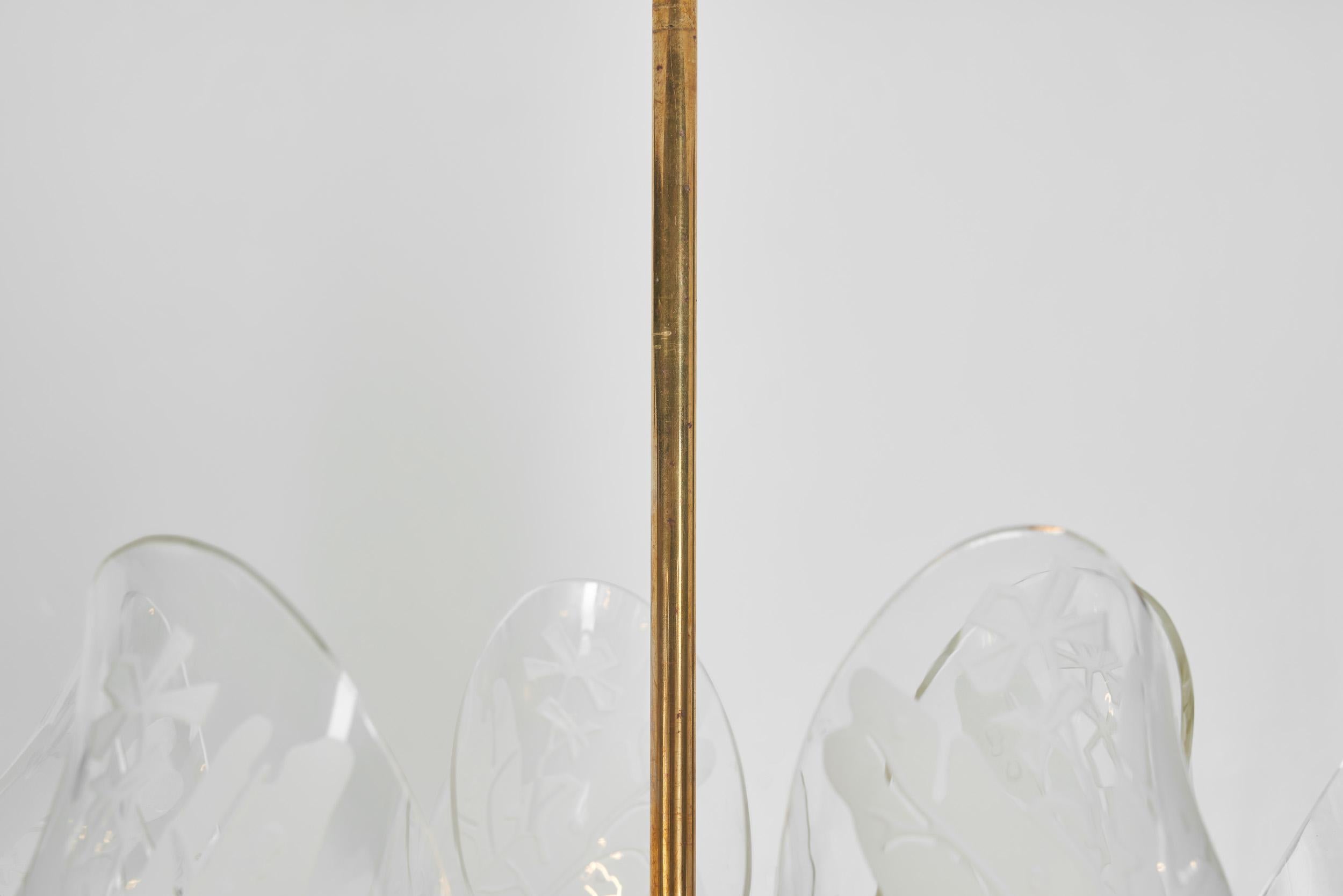 Lampadario moderno svedese a sei bracci di Glössner, Svezia, 1940 ca. in vendita 1