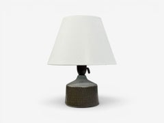 Swedish Modern, Small Table Lamp, Blue Ceramic, Sweden, 1960s