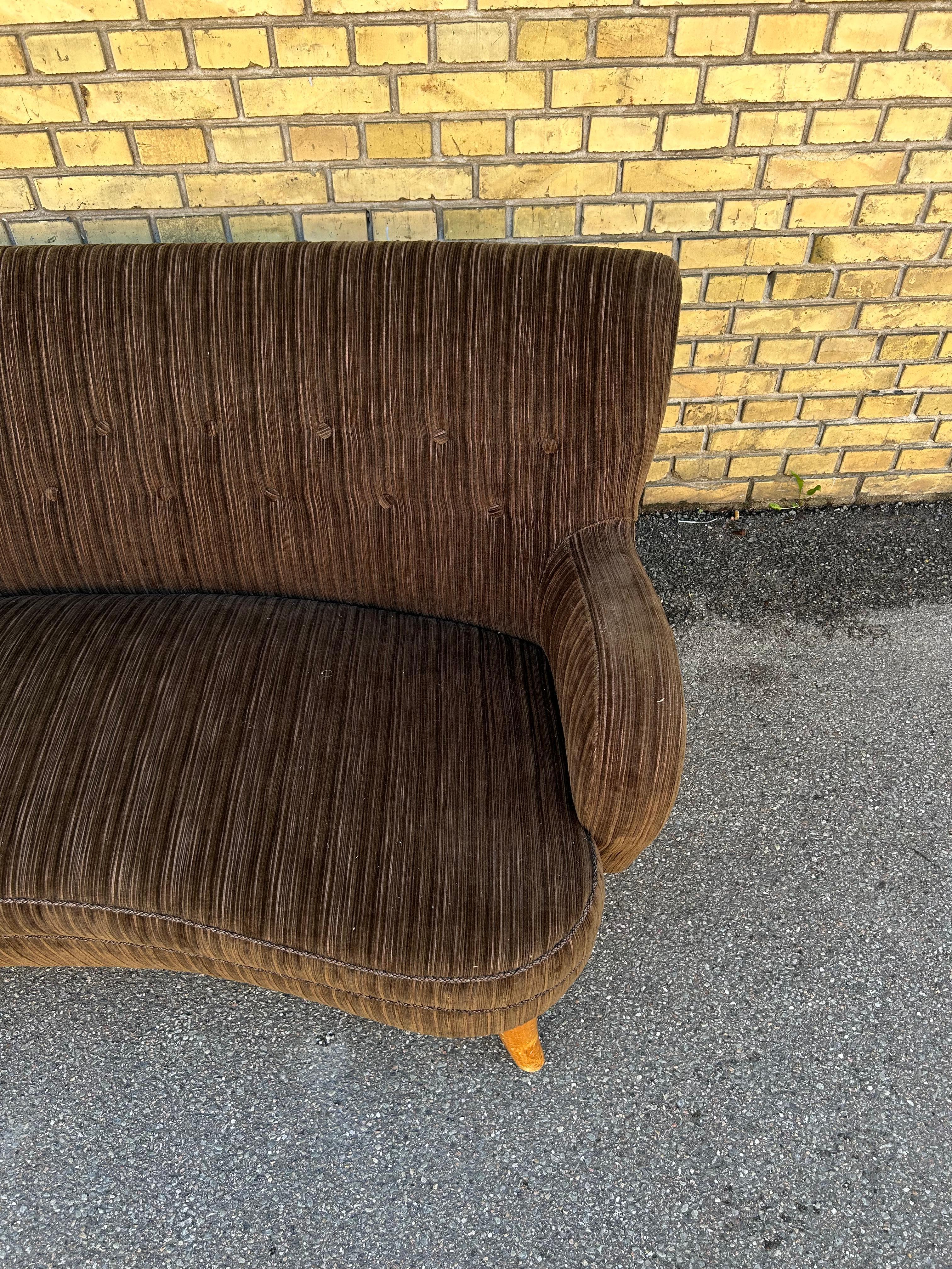 Scandinavian Modern Swedish Modern sofa with corduroy upholstery 1940’s