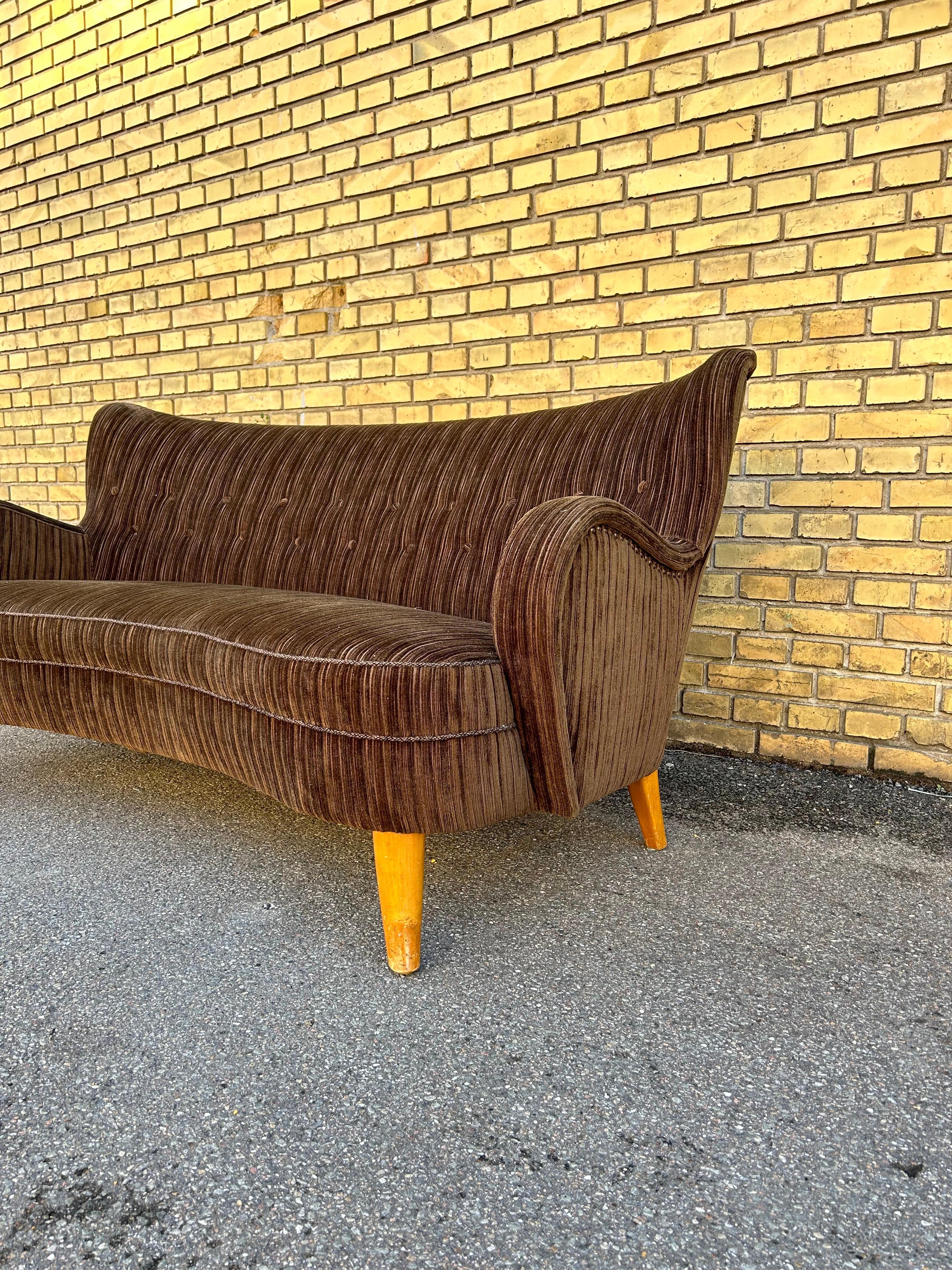 Mid-20th Century Swedish Modern sofa with corduroy upholstery 1940’s