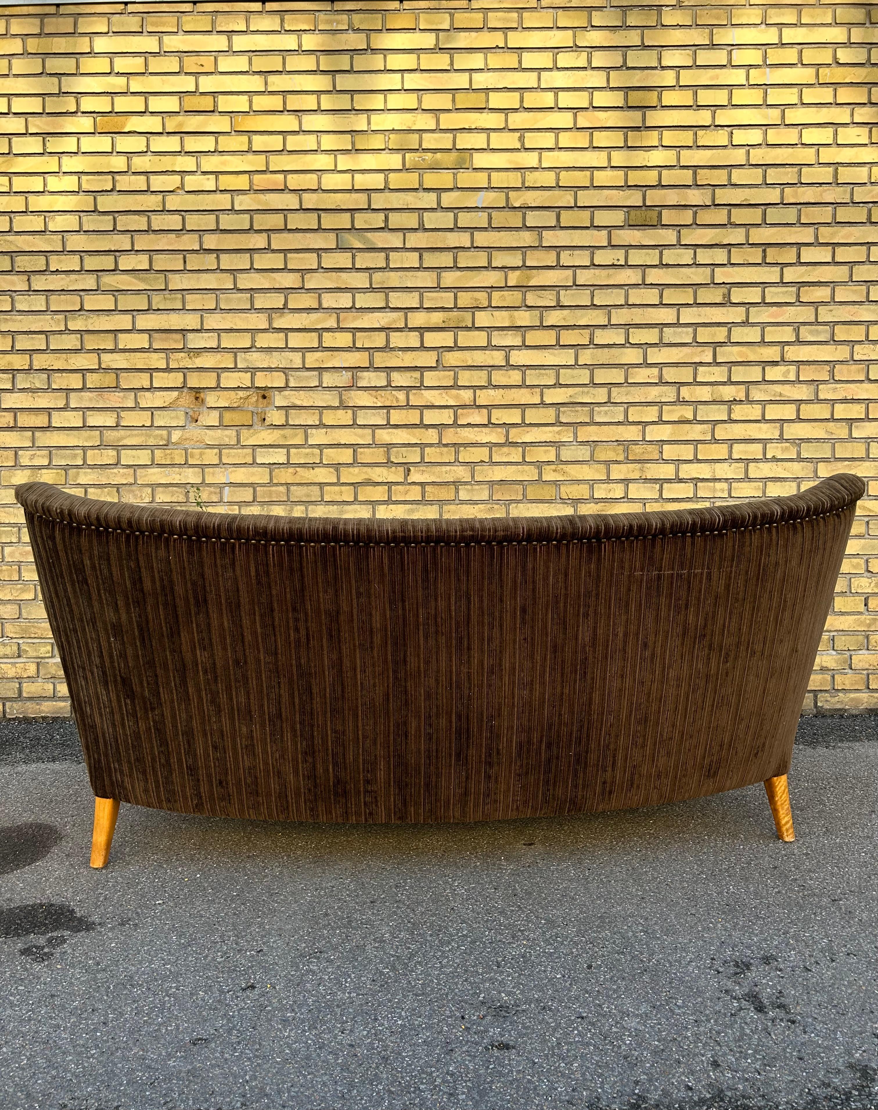 Fabric Swedish Modern sofa with corduroy upholstery 1940’s