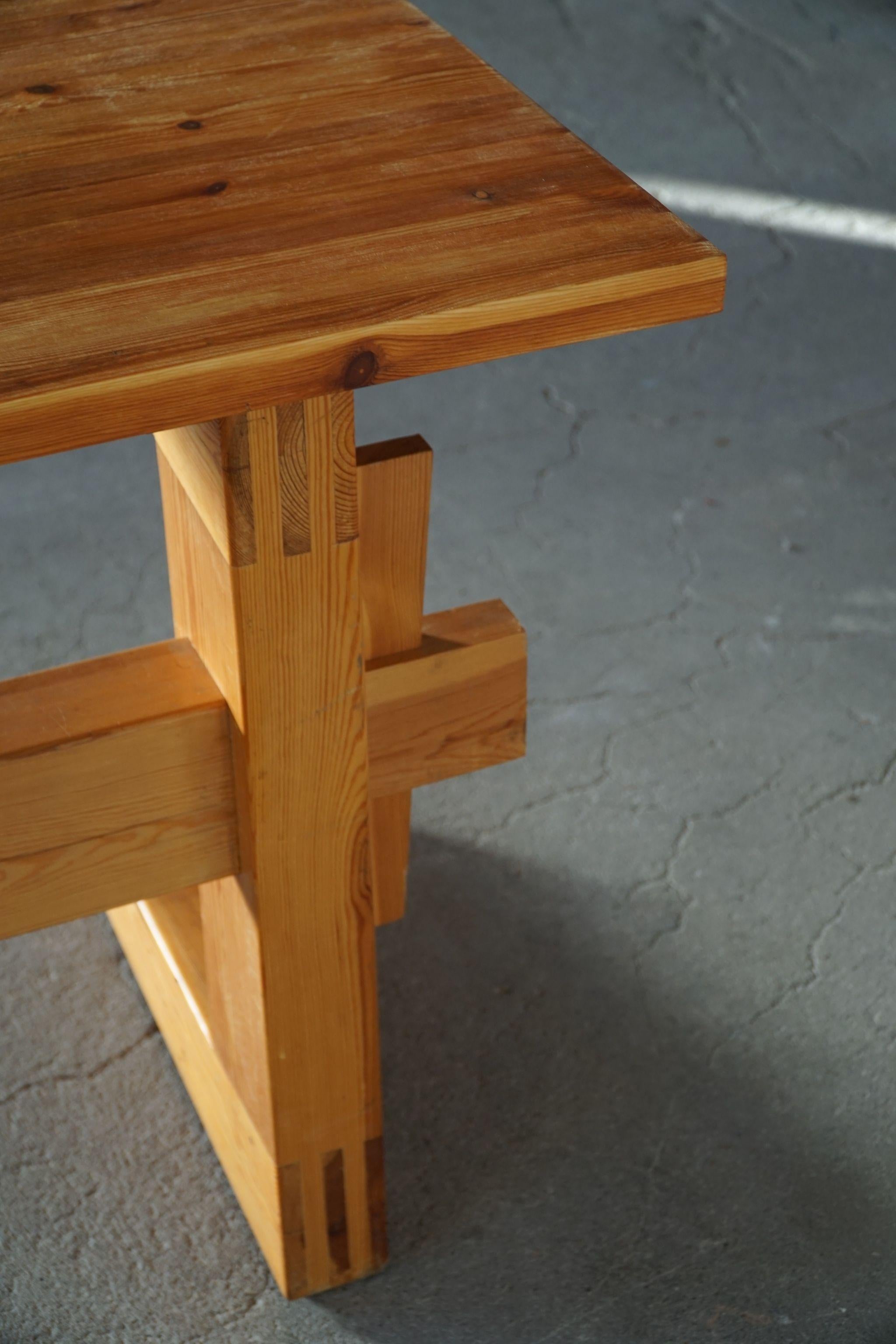 Danish Swedish Modern Solid Pine Desk, Axel Einar Hjorth Style, Made in 1960s